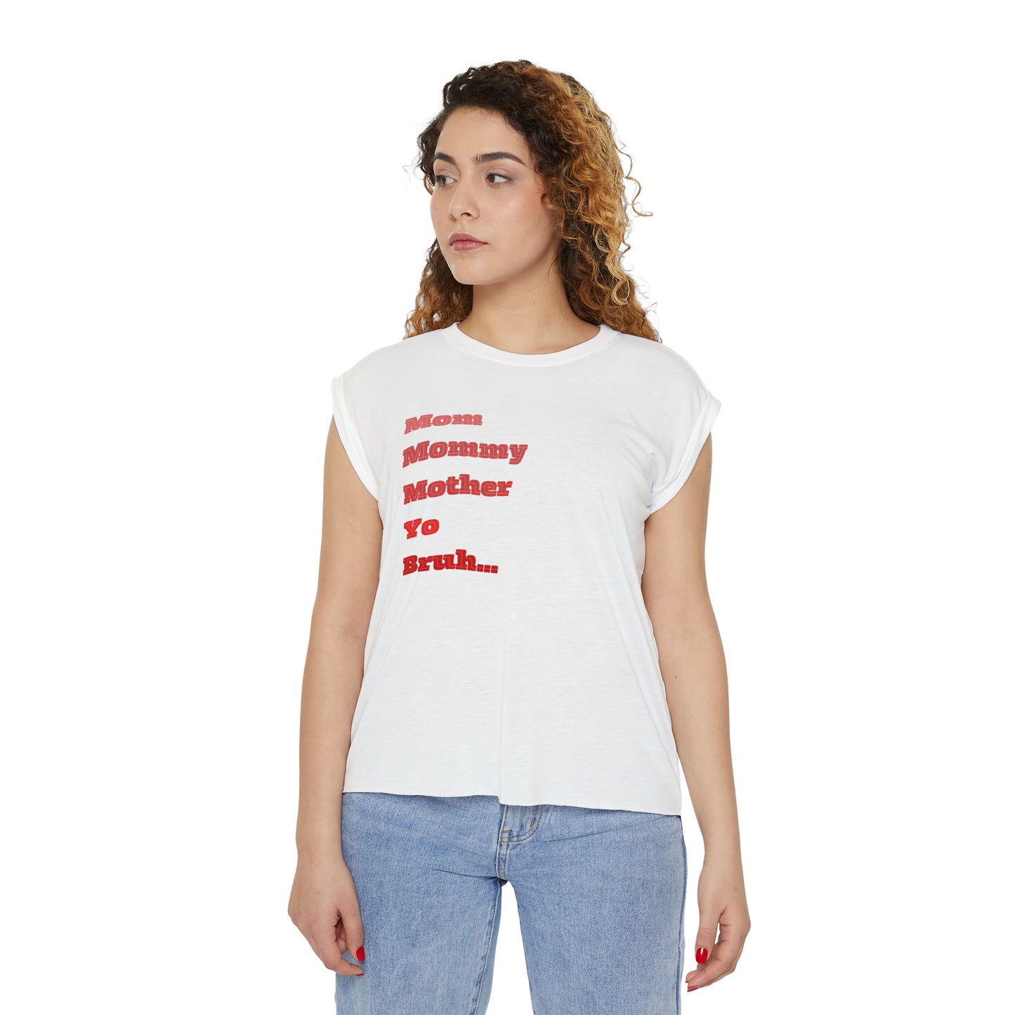 Women’s Flowy Rolled Cuffs Muscle Tee