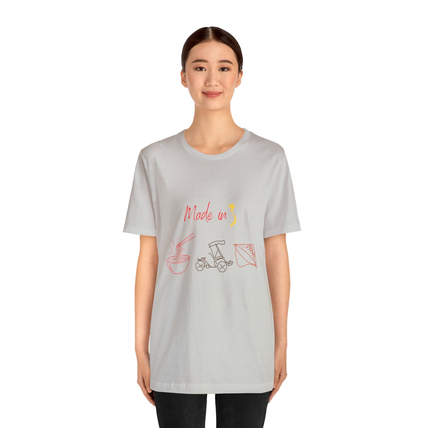 Unisex Jersey Short Sleeve Tee with Vietnam Inspired Design