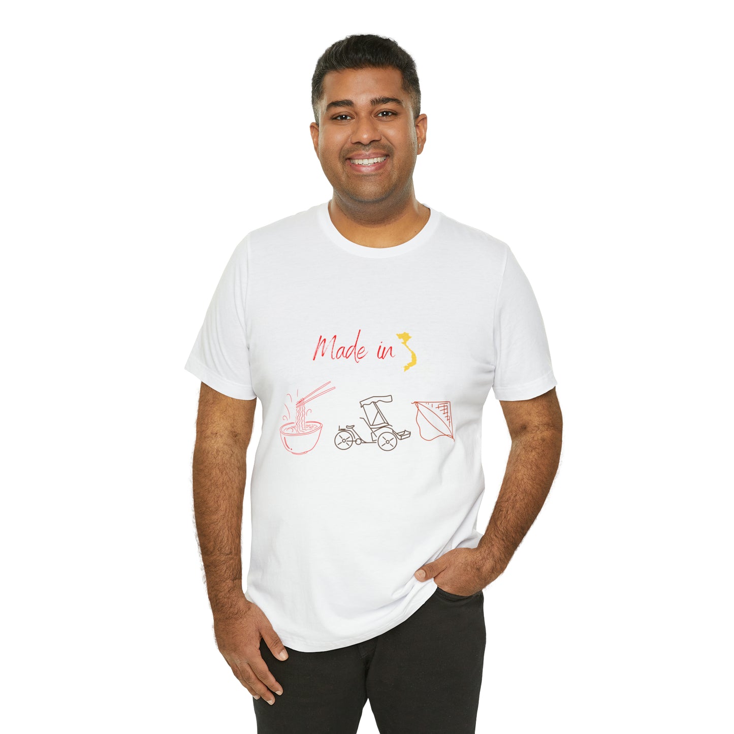 Unisex Jersey Short Sleeve Tee with Vietnam Inspired Design