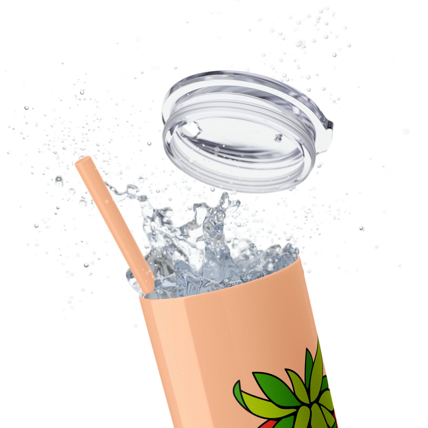 Strawberries Skinny Tumbler with Straw, 20oz