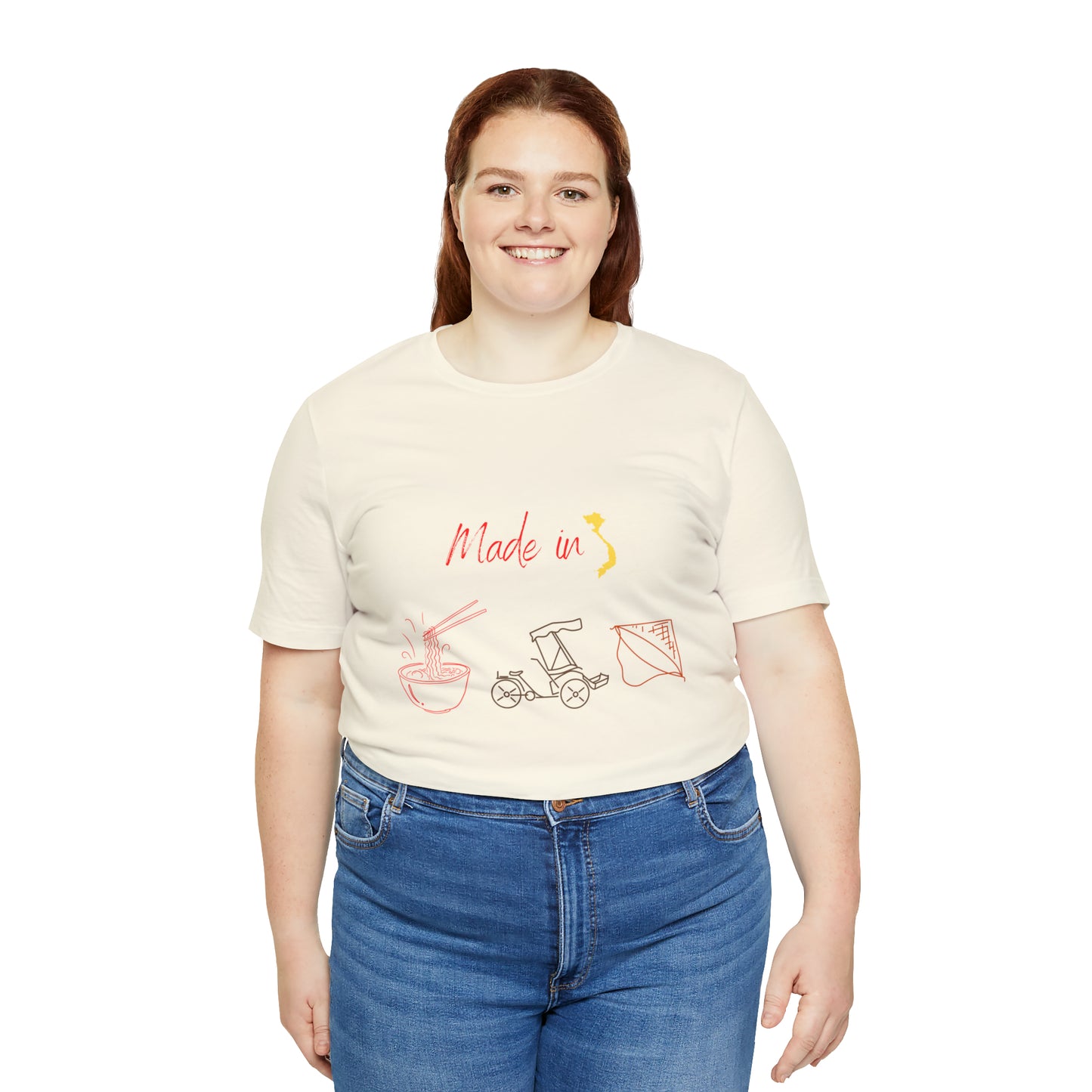 Unisex Jersey Short Sleeve Tee with Vietnam Inspired Design