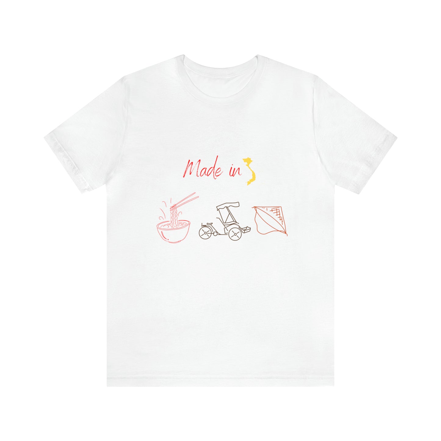 Unisex Jersey Short Sleeve Tee with Vietnam Inspired Design