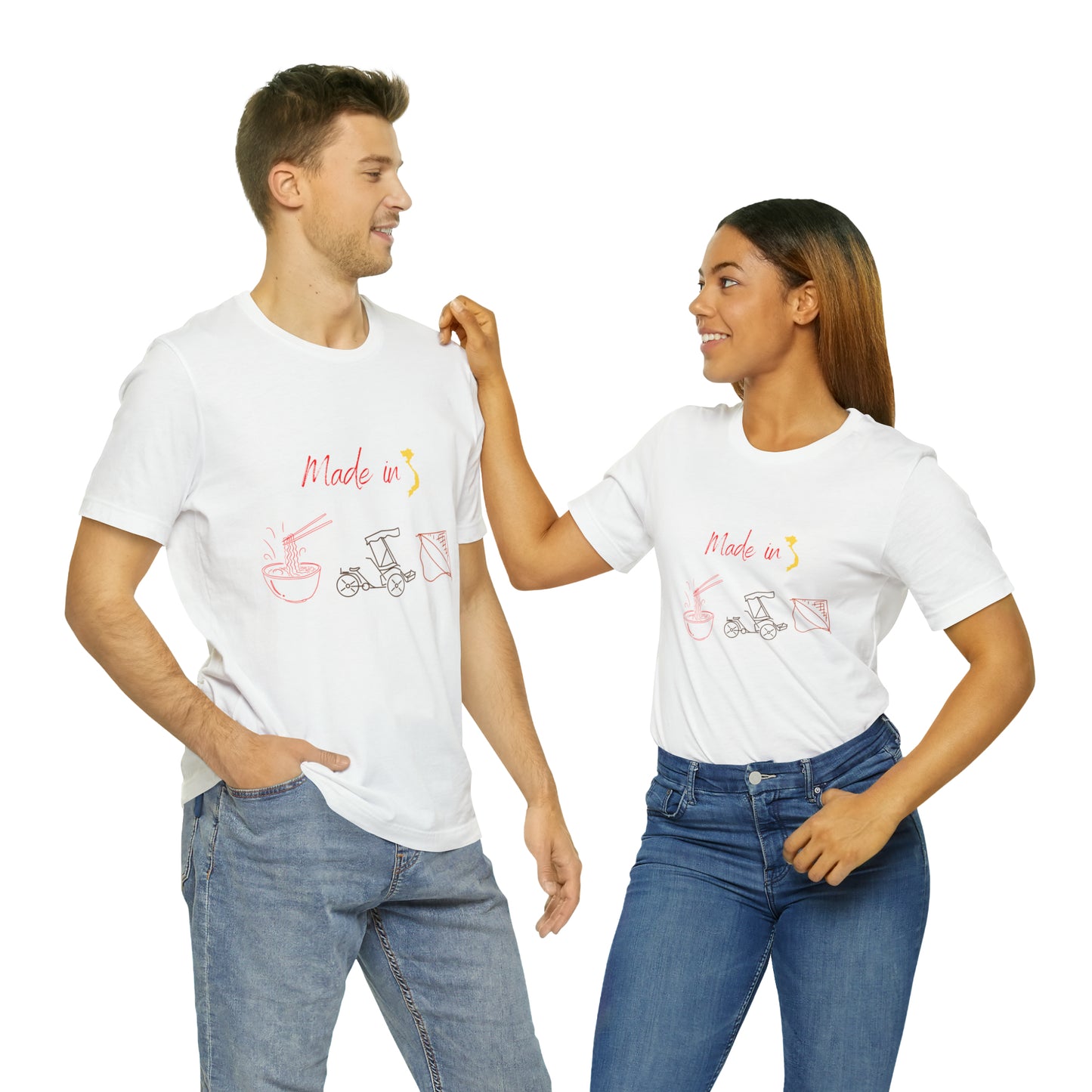 Unisex Jersey Short Sleeve Tee with Vietnam Inspired Design