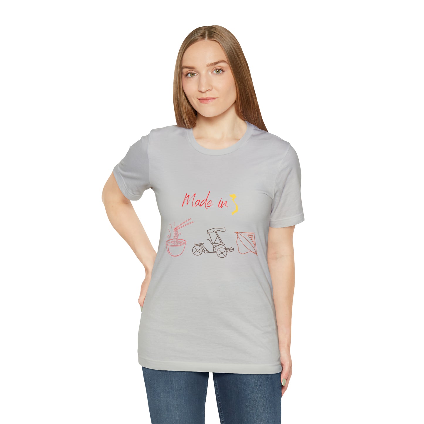 Unisex Jersey Short Sleeve Tee with Vietnam Inspired Design