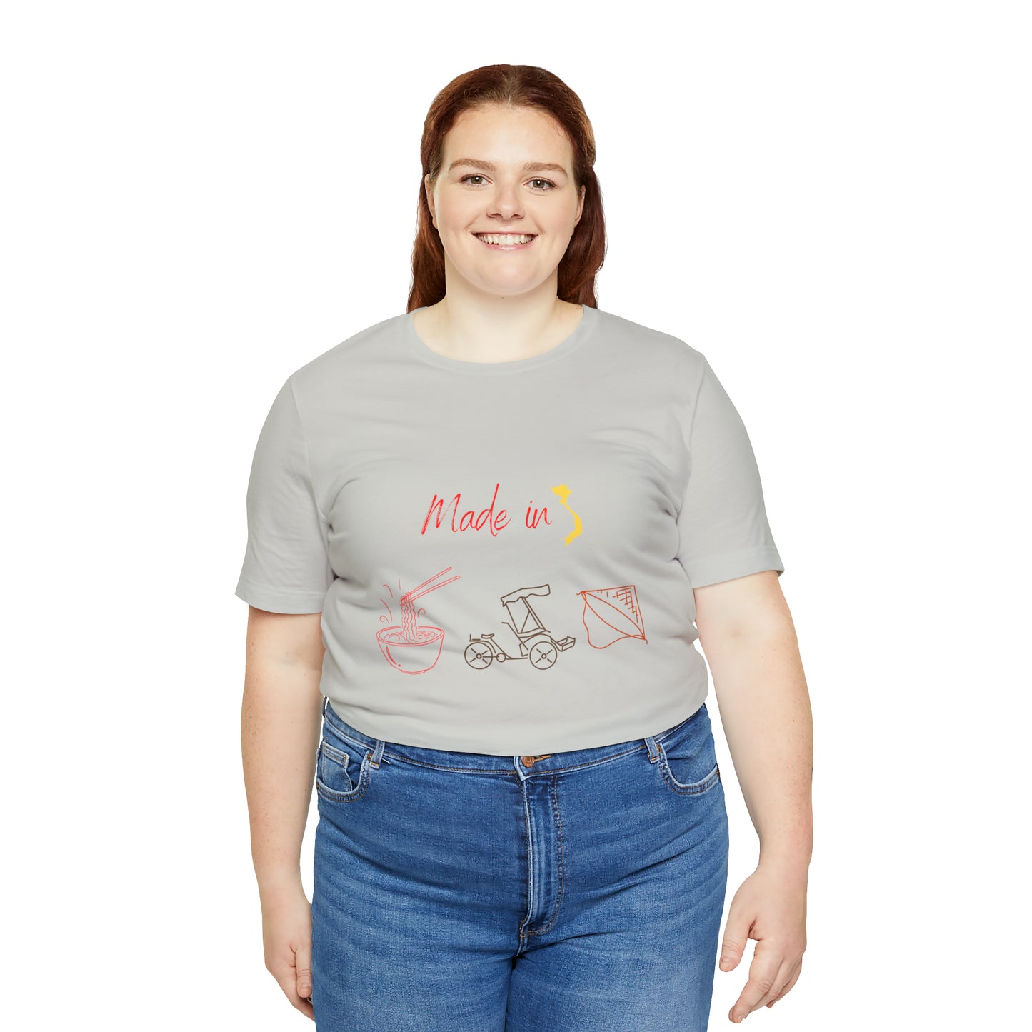Unisex Jersey Short Sleeve Tee with Vietnam Inspired Design