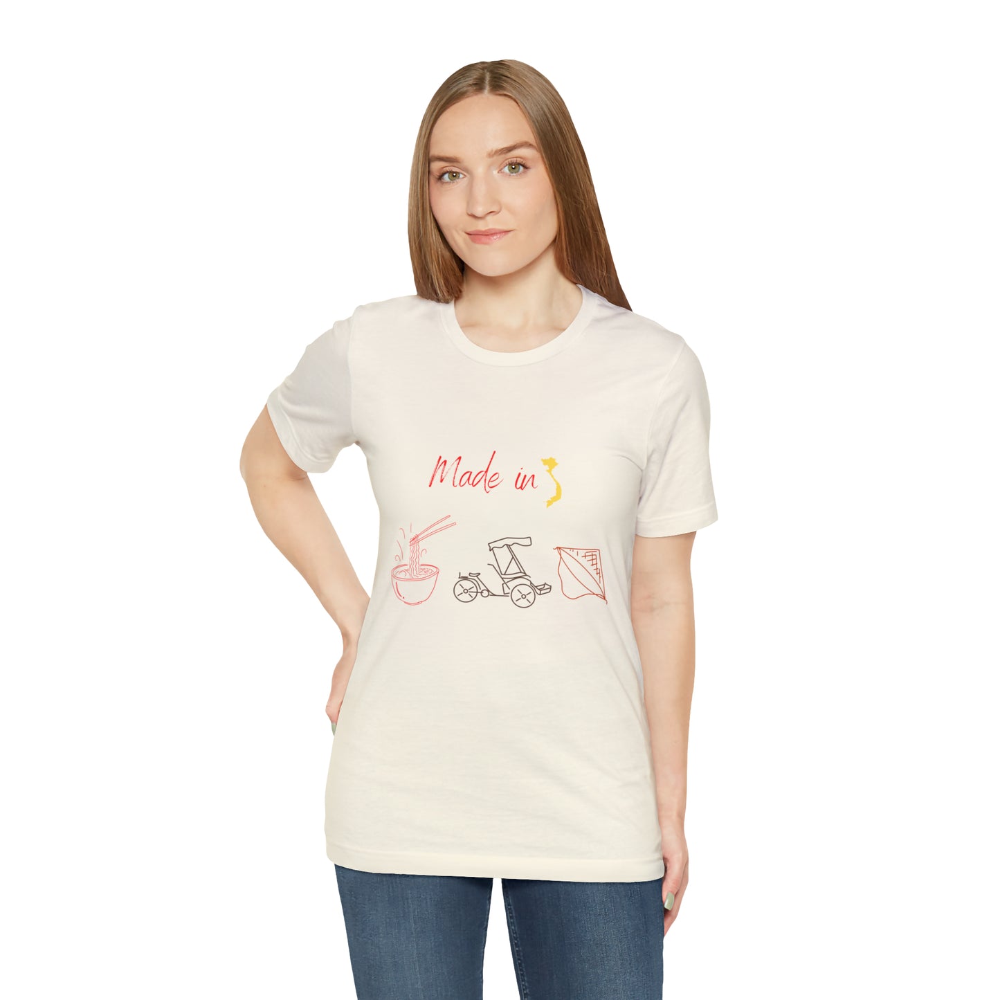 Unisex Jersey Short Sleeve Tee with Vietnam Inspired Design