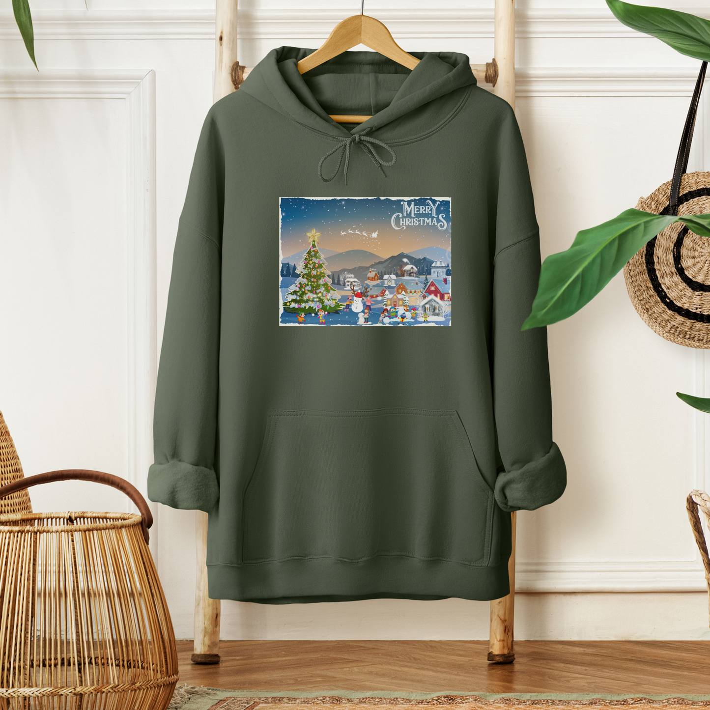 Christmas Backdrop, Christmas Village Display, Xmas Village Sweatshirt