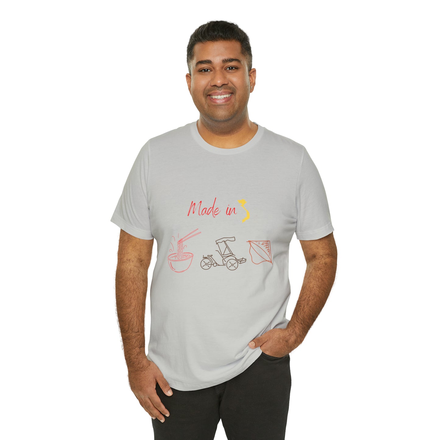 Unisex Jersey Short Sleeve Tee with Vietnam Inspired Design
