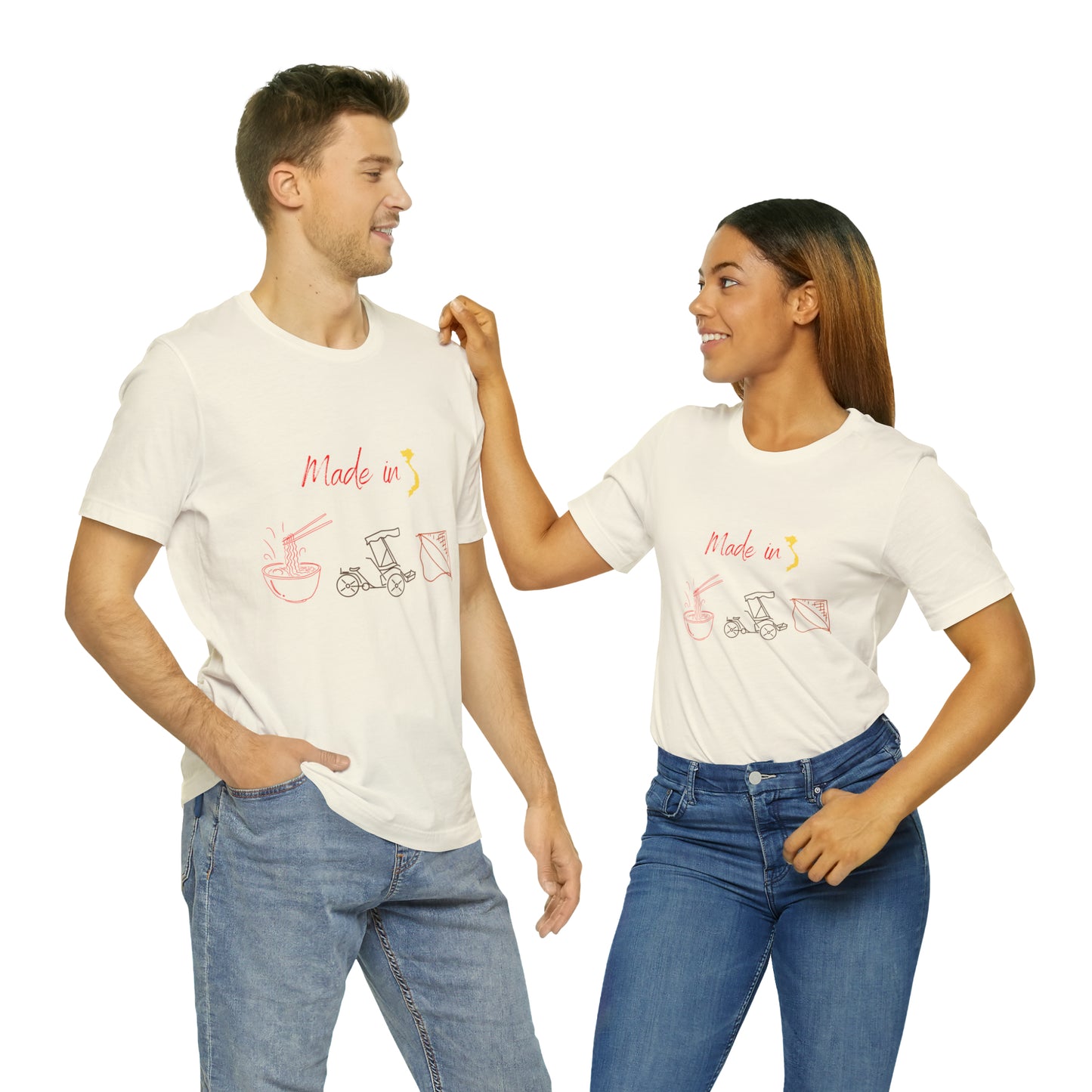 Unisex Jersey Short Sleeve Tee with Vietnam Inspired Design