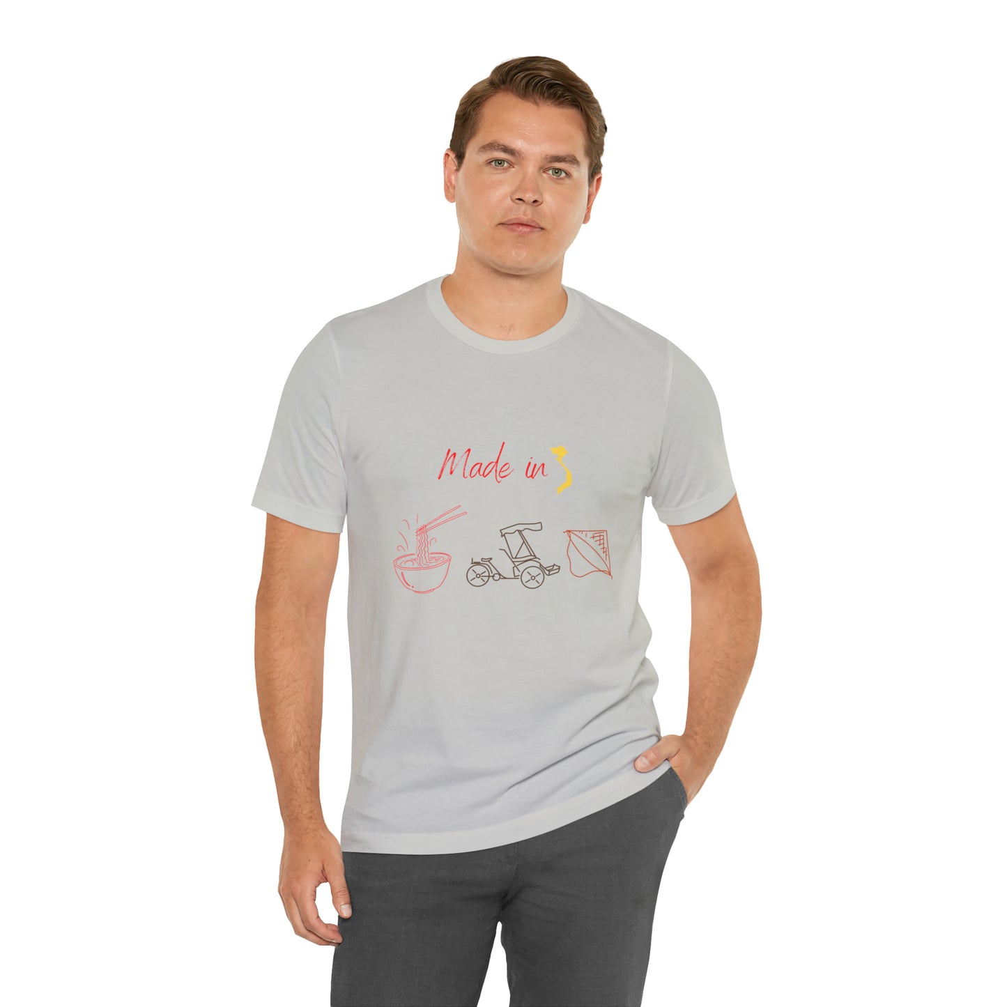 Unisex Jersey Short Sleeve Tee with Vietnam Inspired Design