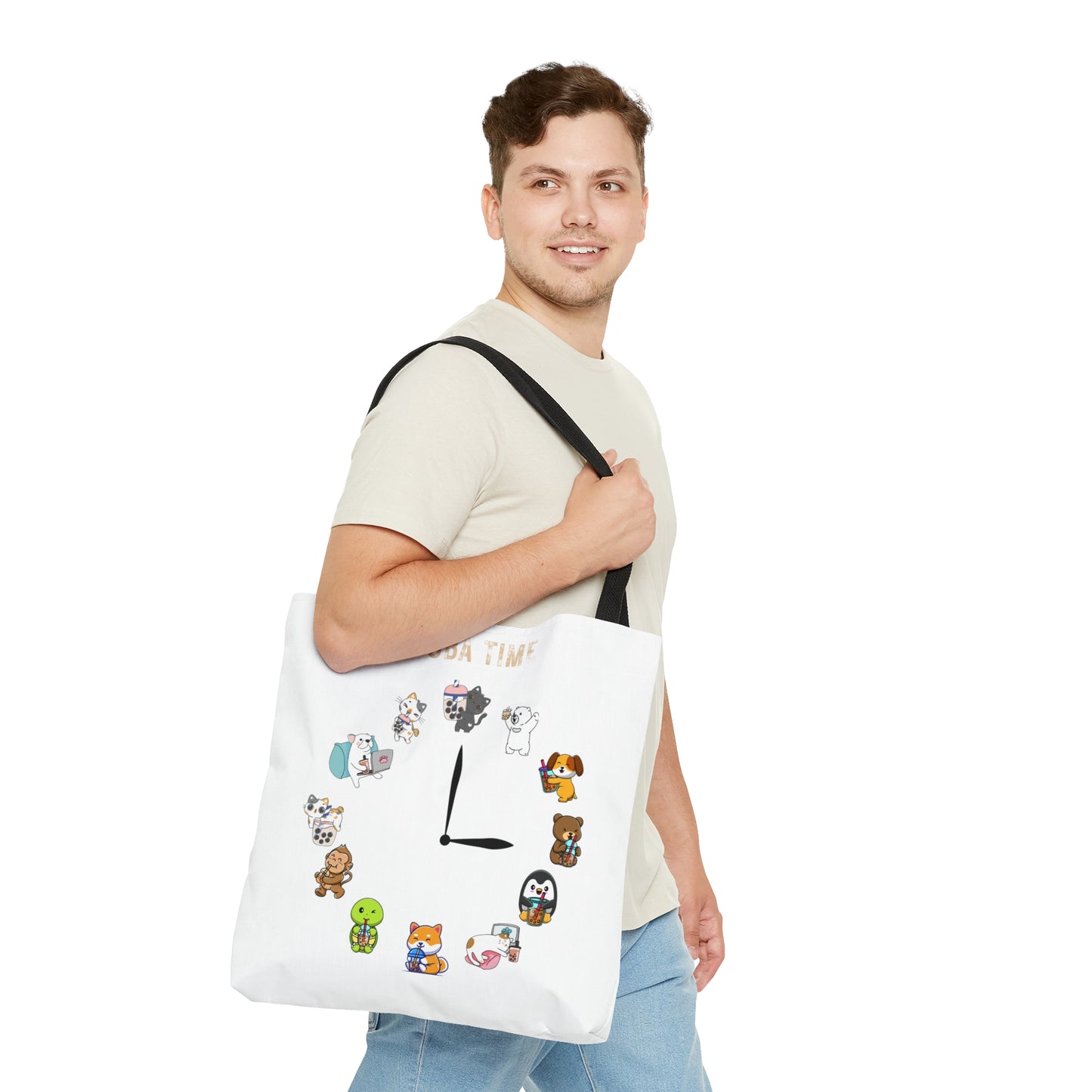 Boba Tea Tote Bag White Color