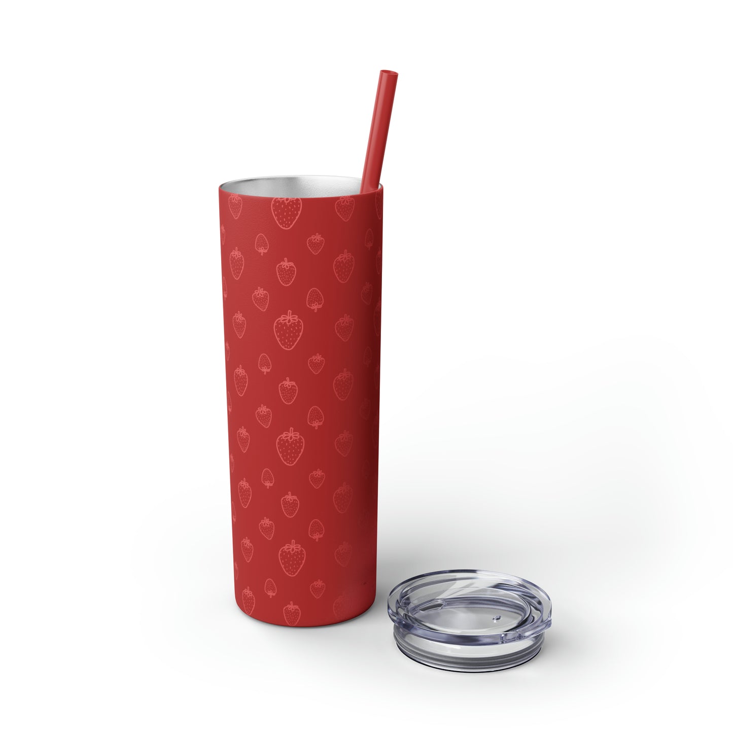 Strawberry Skinny Tumbler with Straw, 20oz