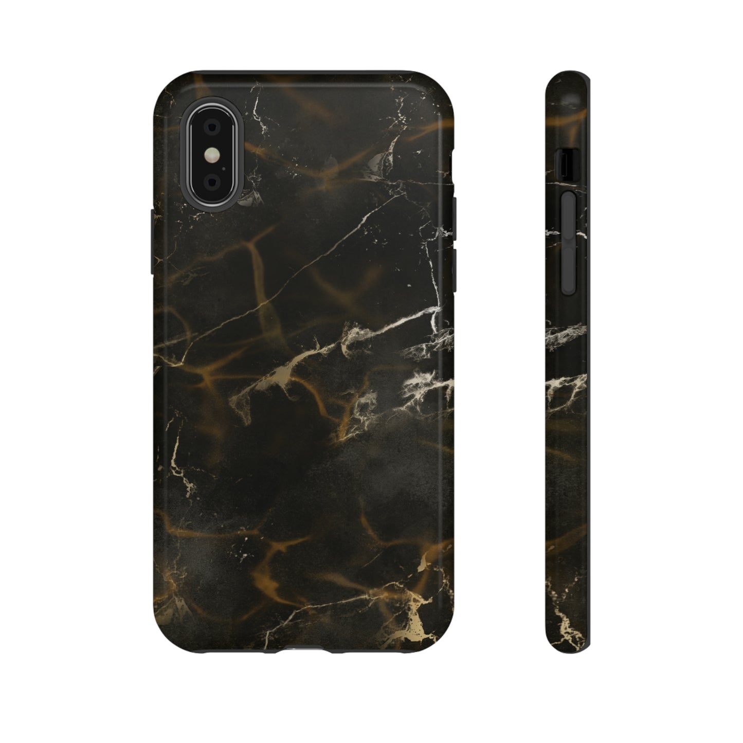 Black Gold Marble Phone Tough Cases