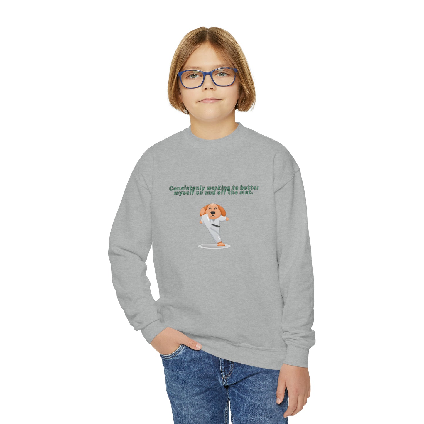 Youth Taekwondo Kid Crewneck Sweatshirt