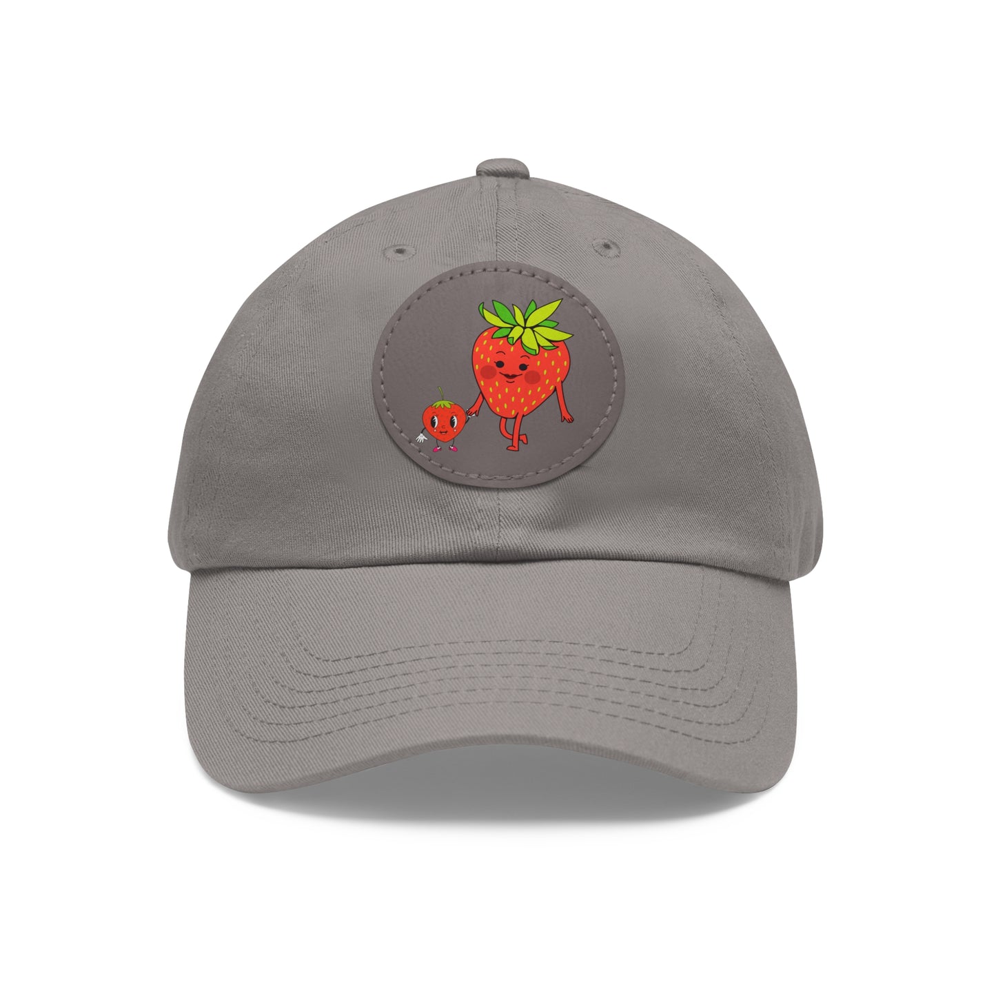 Strawberry Hat with Leather Patch (Round)