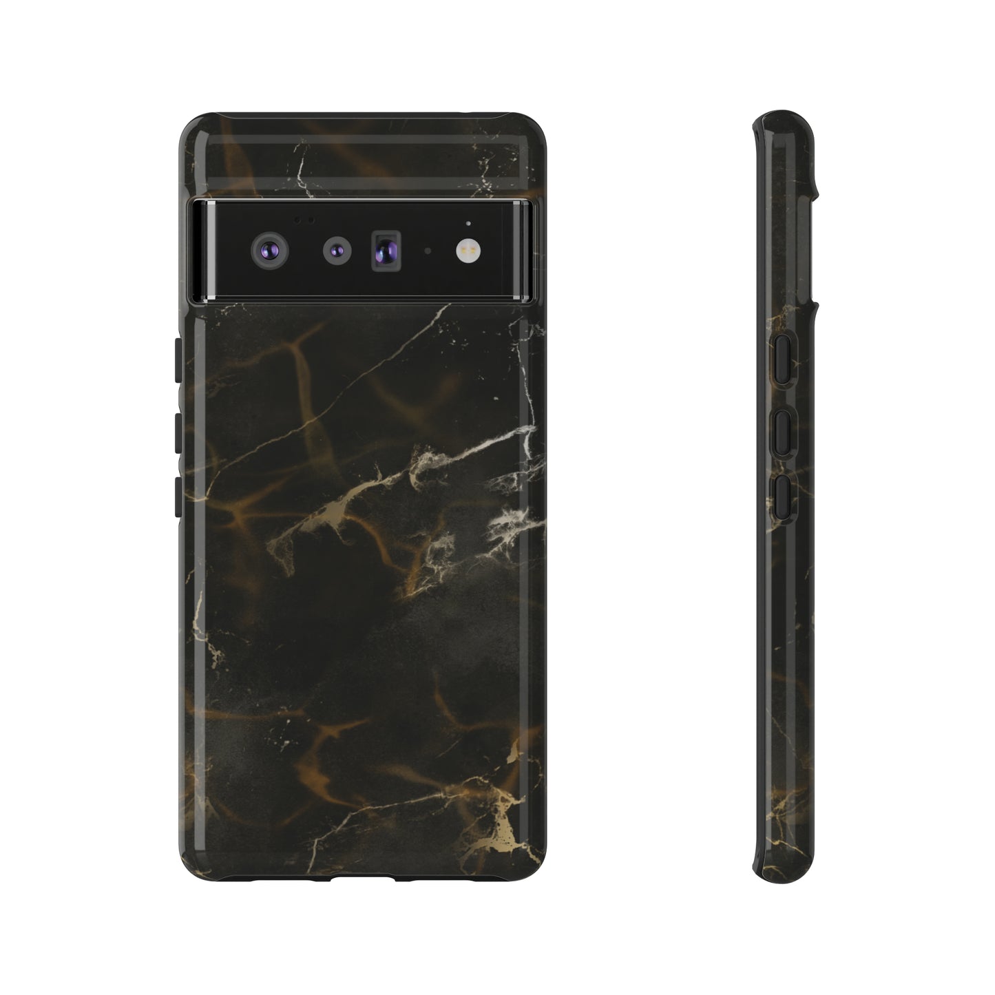 Black Gold Marble Phone Tough Cases