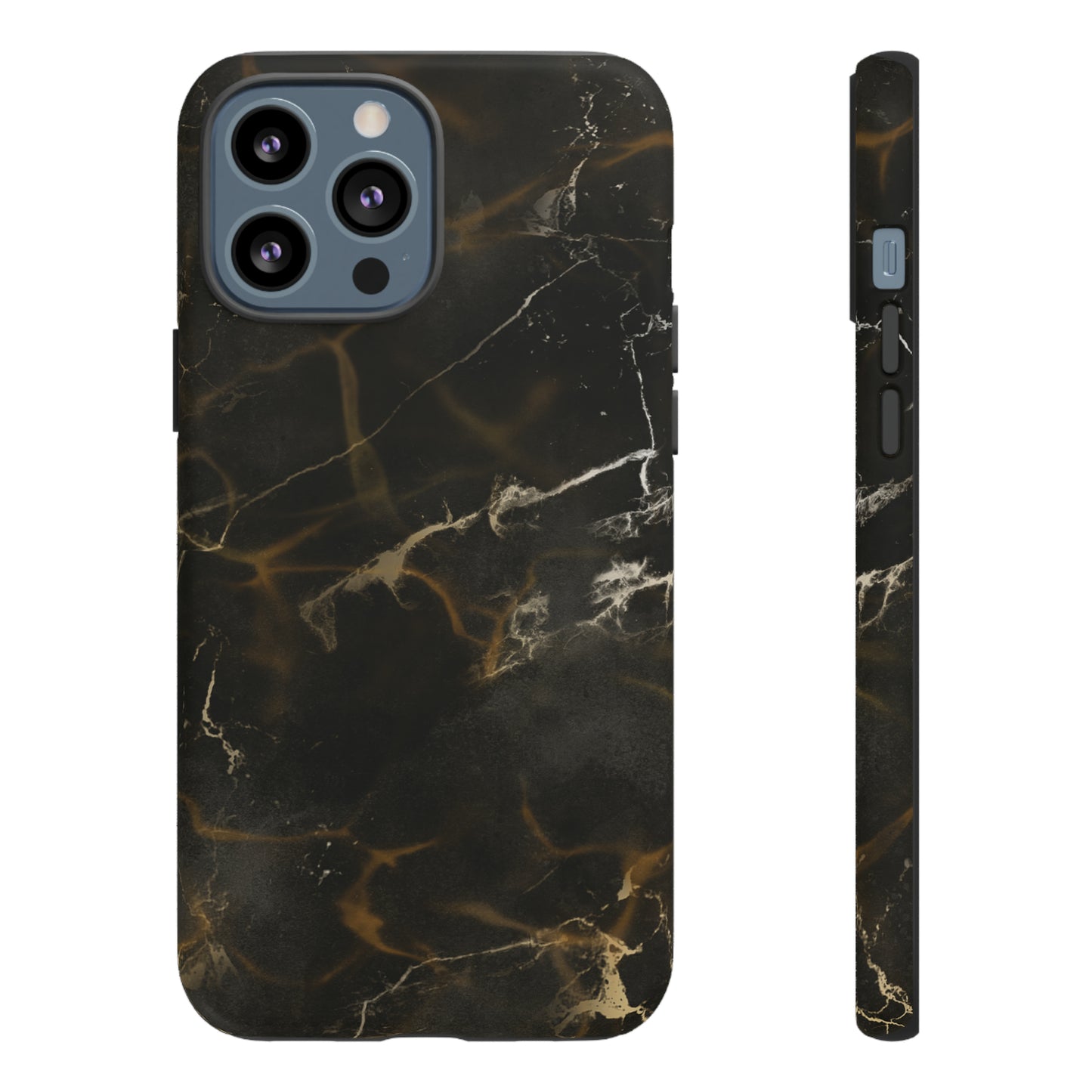 Black Gold Marble Phone Tough Cases