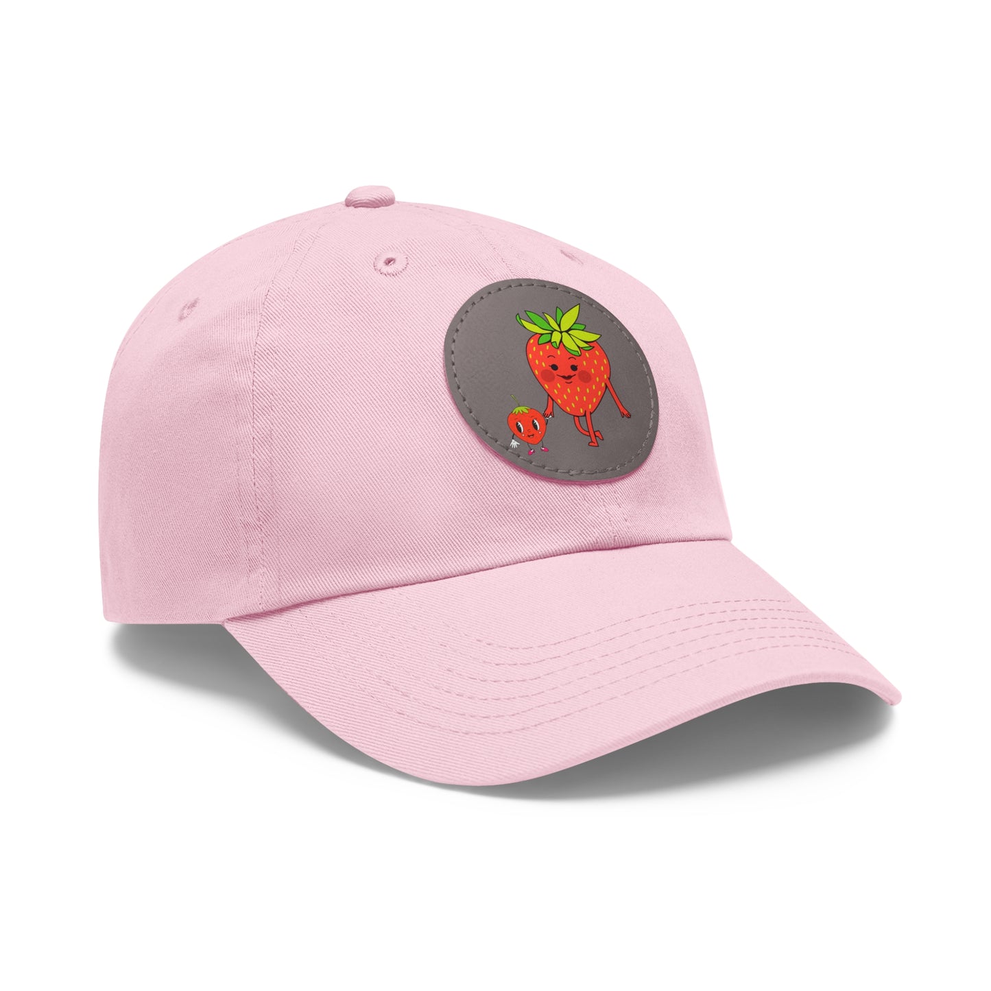 Strawberry Hat with Leather Patch (Round)