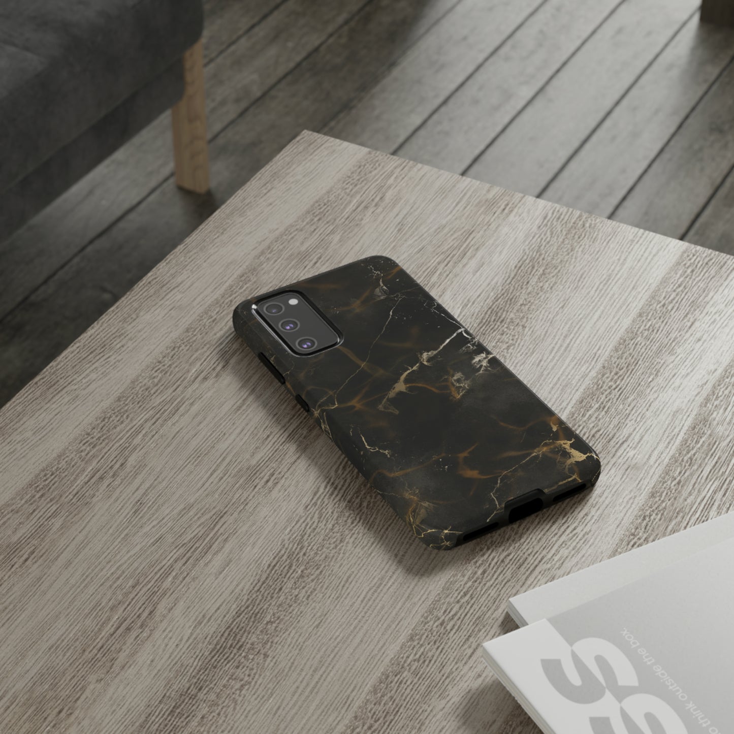 Black Gold Marble Phone Tough Cases