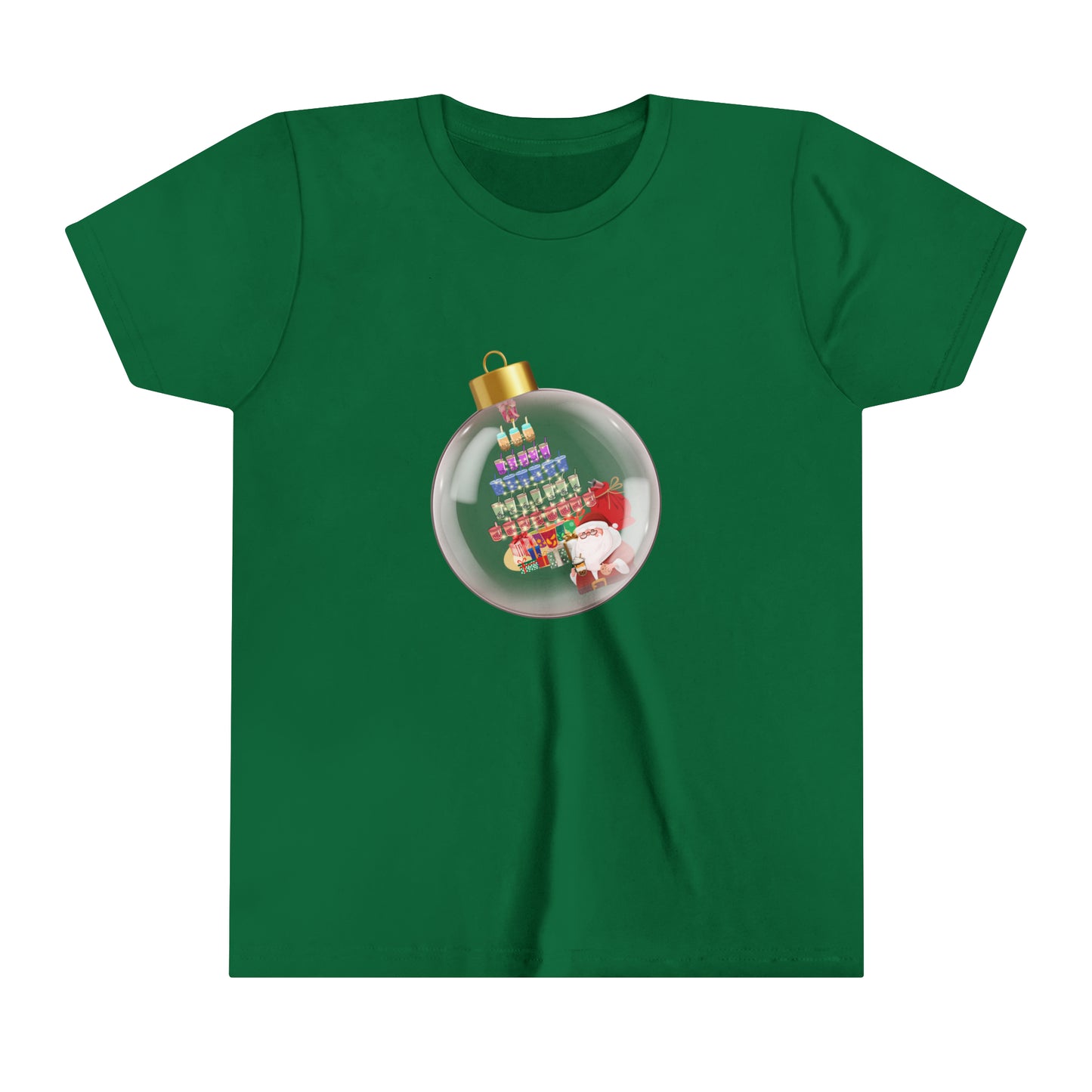 Youth Christmastree Boba Tea Ornament Tee