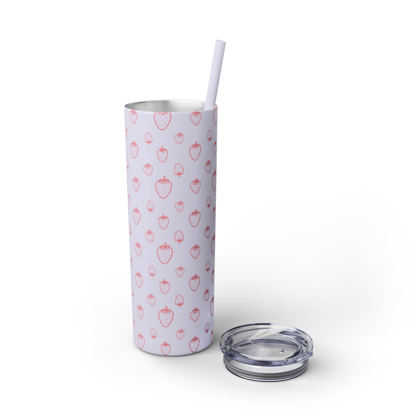 Strawberry Skinny Tumbler with Straw, 20oz