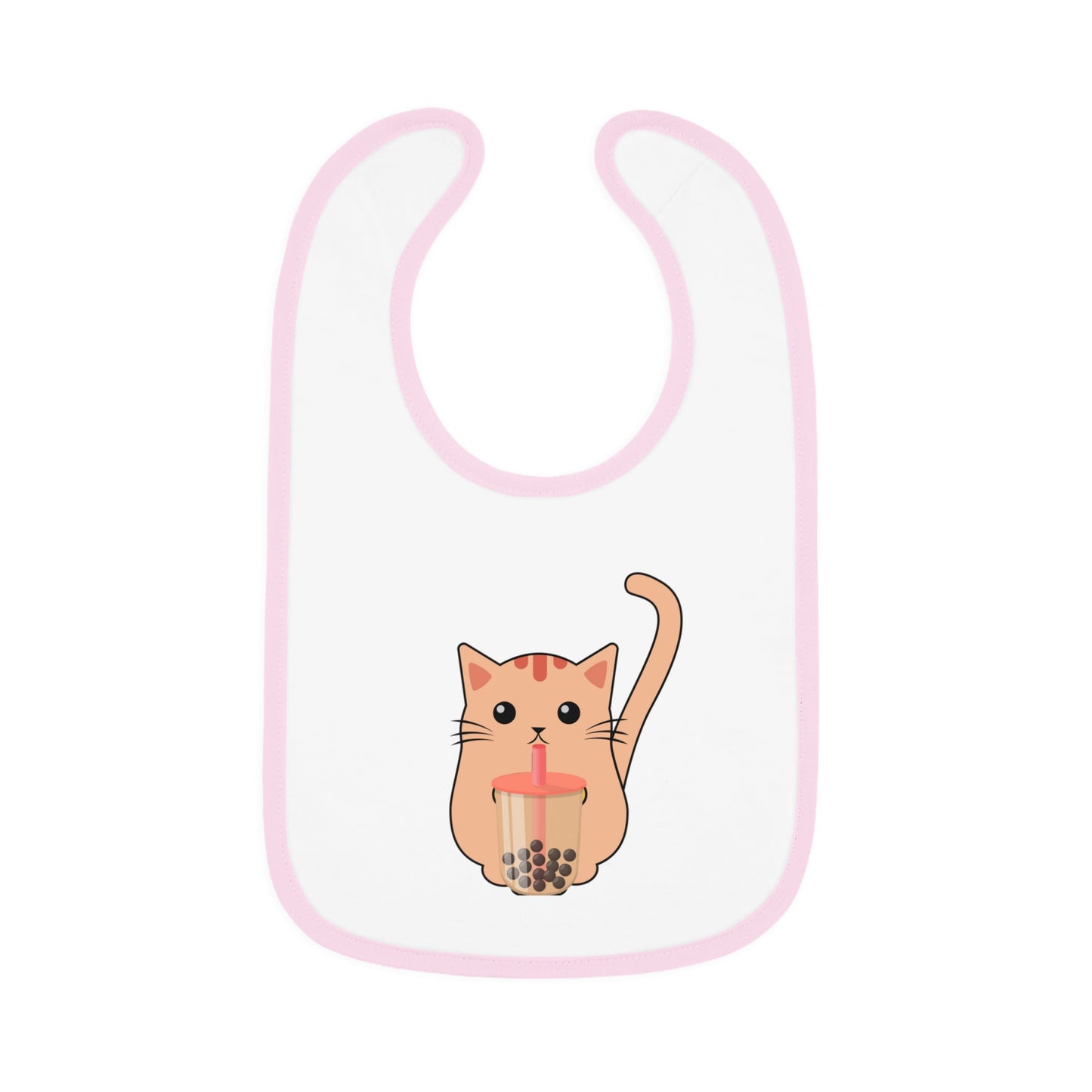 Cat Drinking Boba Tea Baby Bib