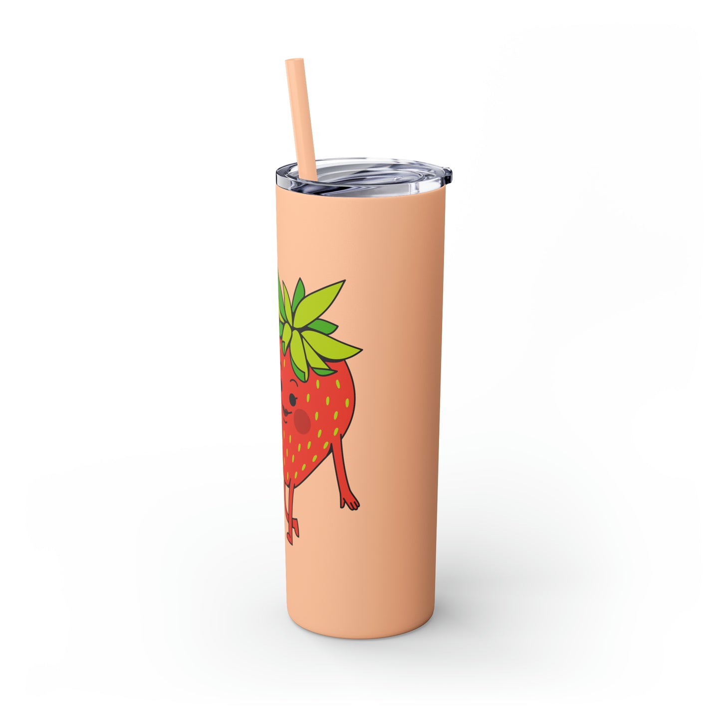 Strawberries Skinny Tumbler with Straw, 20oz