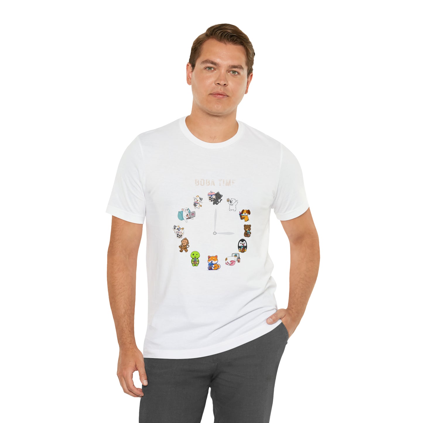 Boba Tea Clock Unisex Jersey Short Sleeve Tee