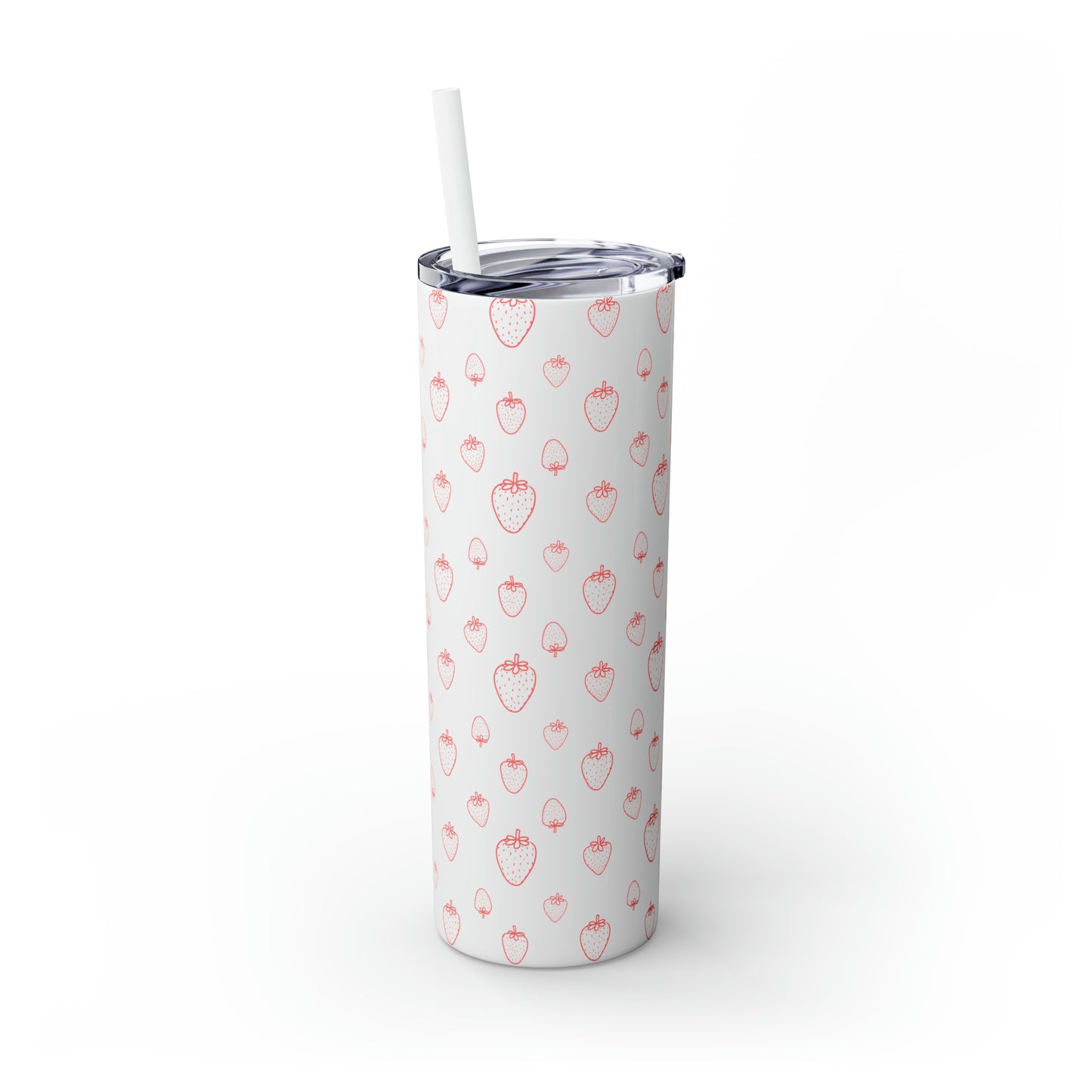 Strawberry Skinny Tumbler with Straw, 20oz