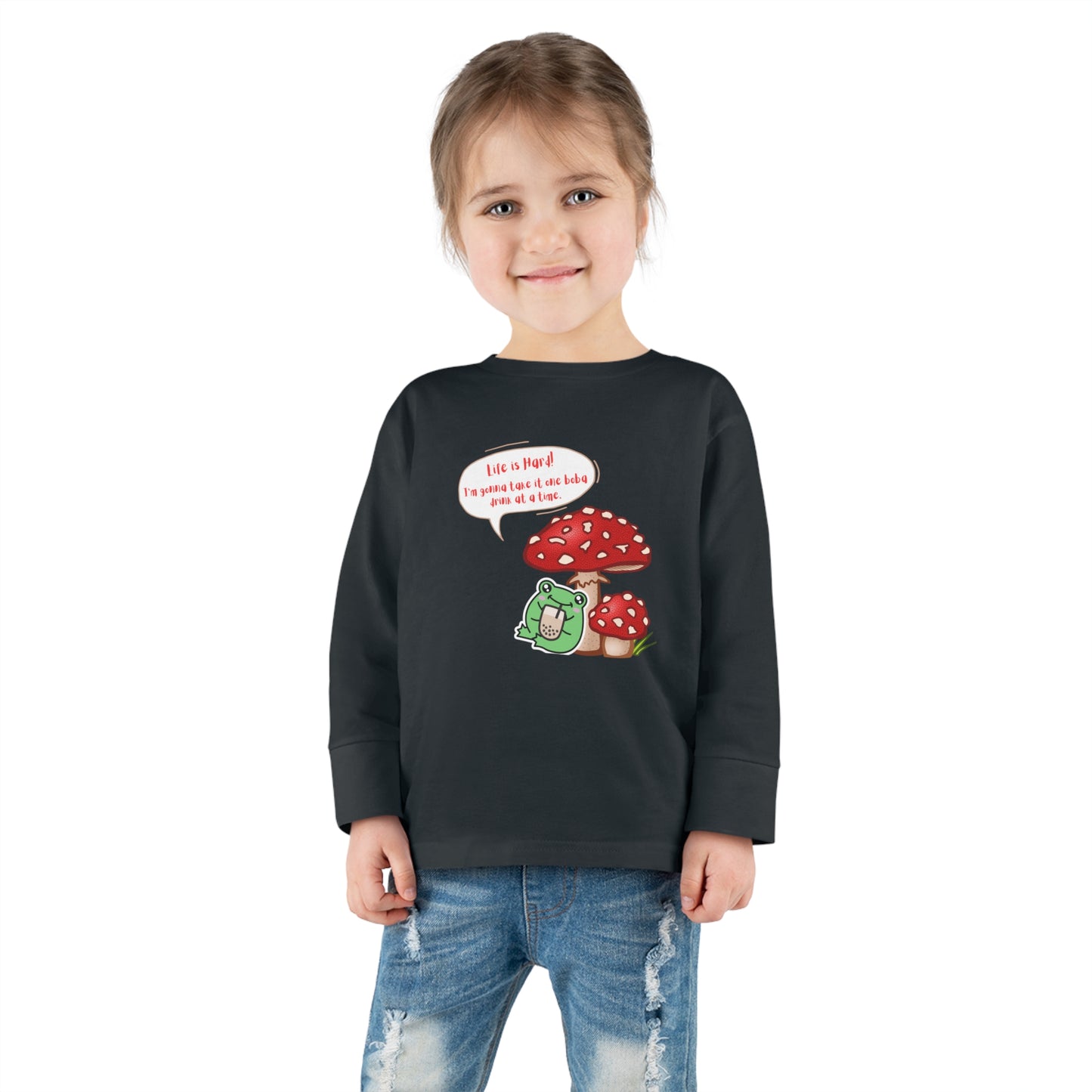 Toddler Mushroom Frog Long Sleeve Tee