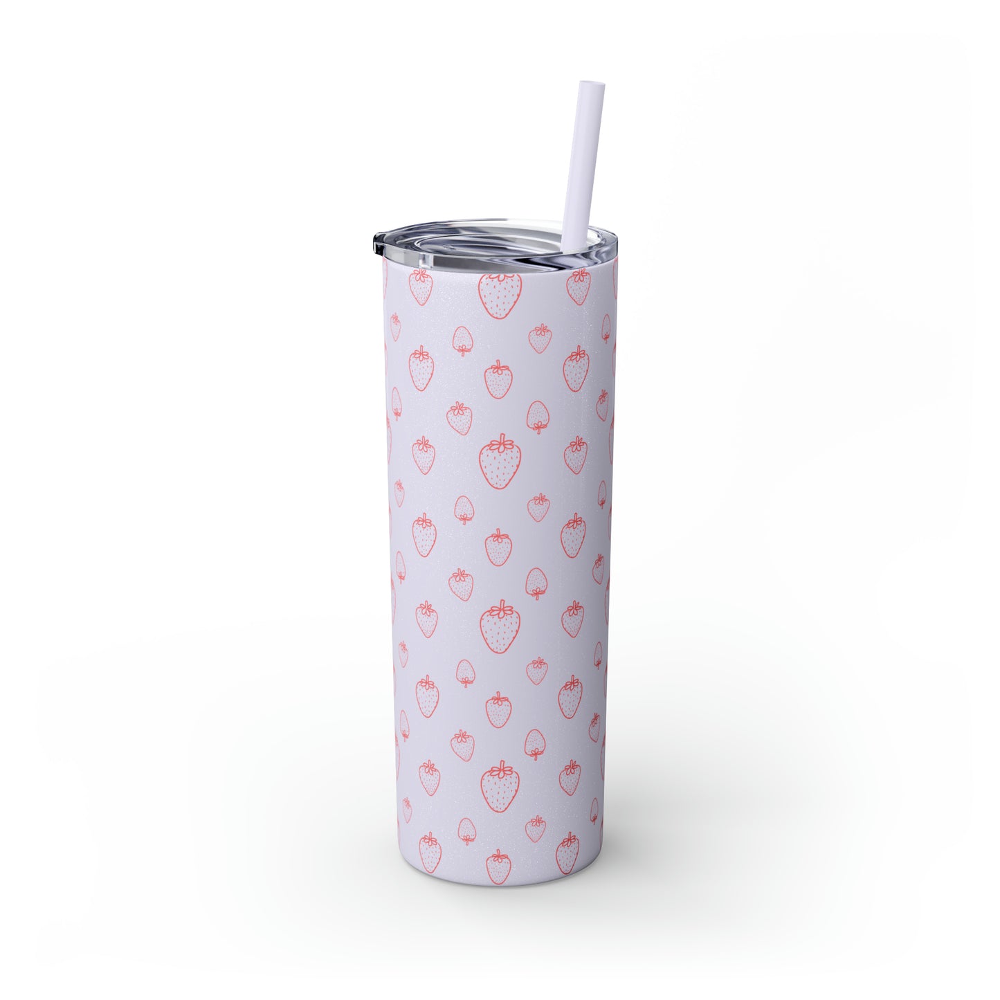 Strawberry Skinny Tumbler with Straw, 20oz