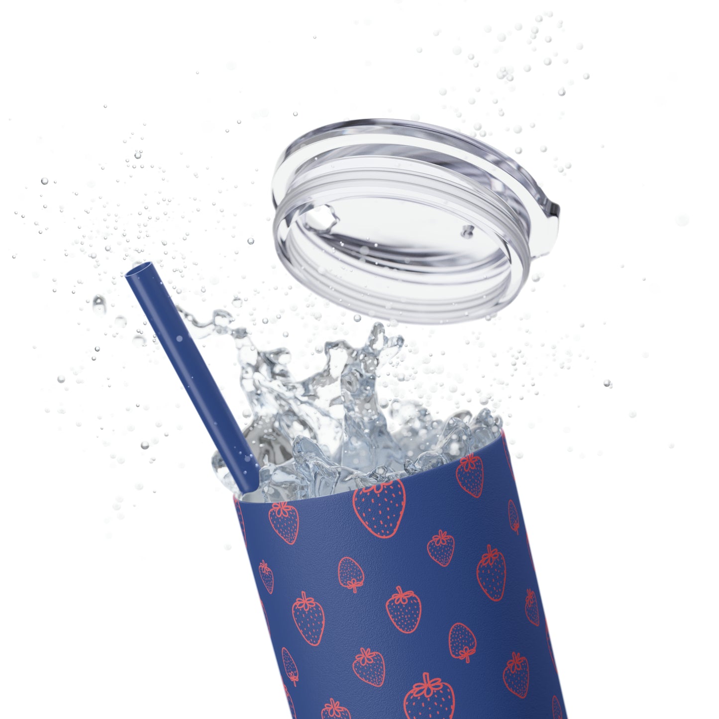 Strawberry Skinny Tumbler with Straw, 20oz