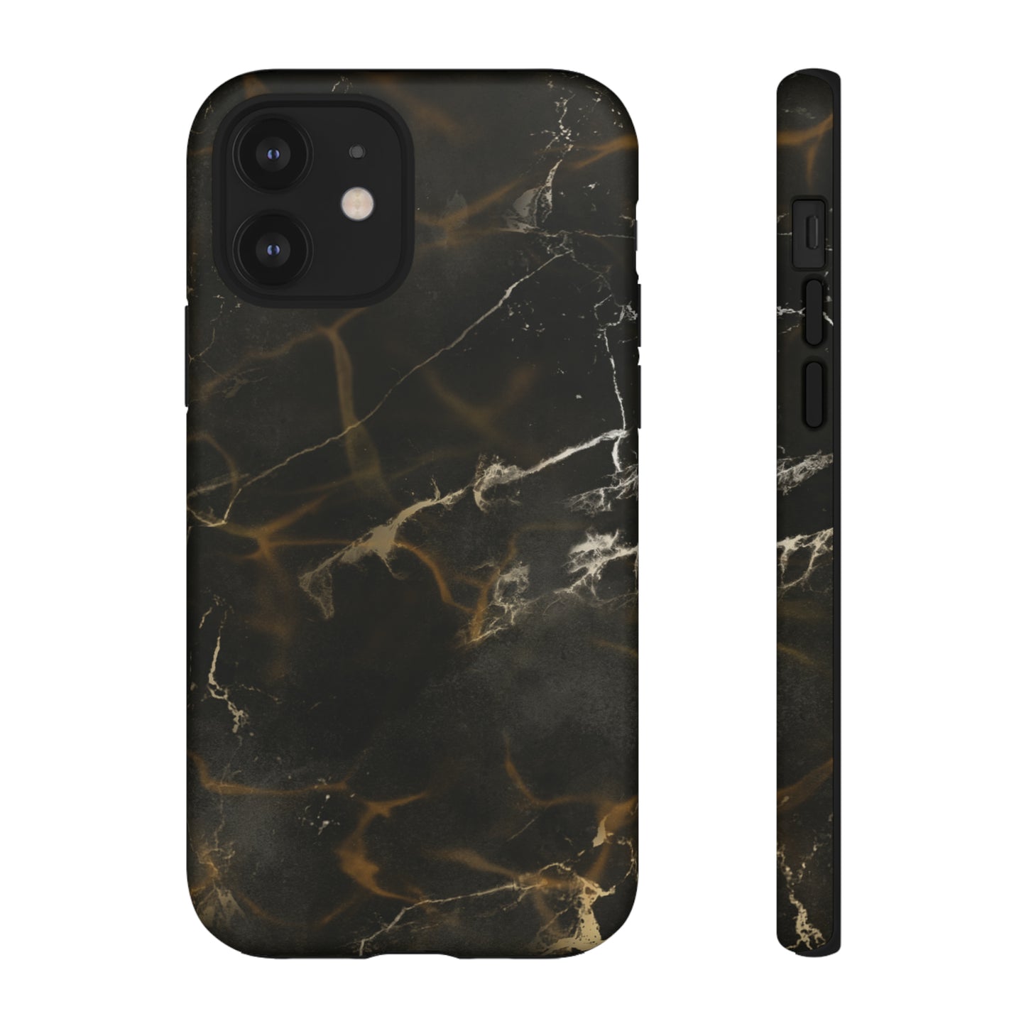 Black Gold Marble Phone Tough Cases