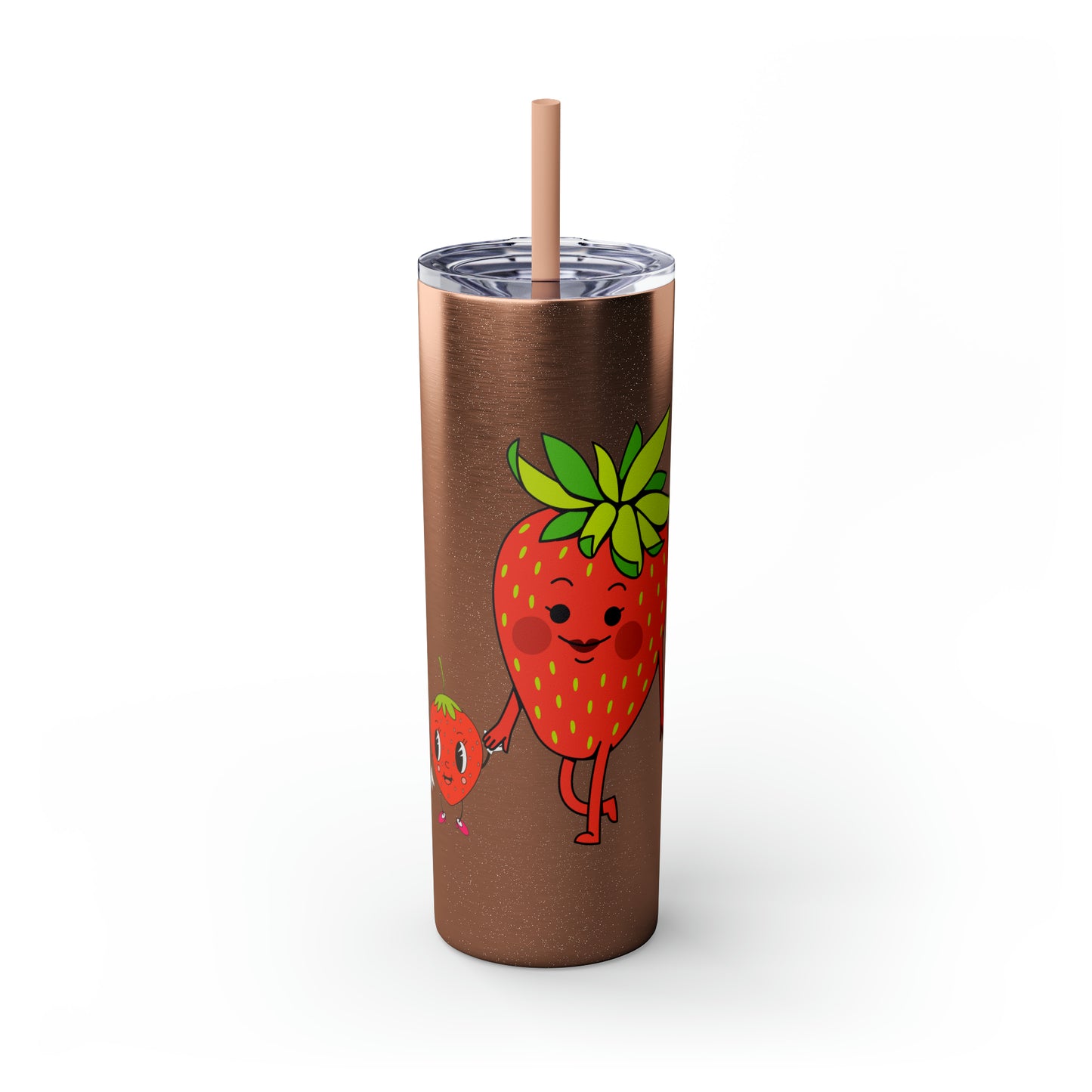 Strawberries Skinny Tumbler with Straw, 20oz