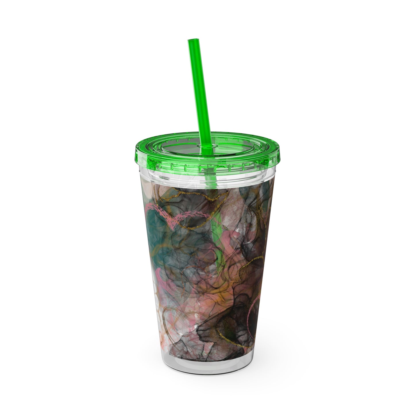 Marble Sunsplash Tumbler with Straw, 16oz