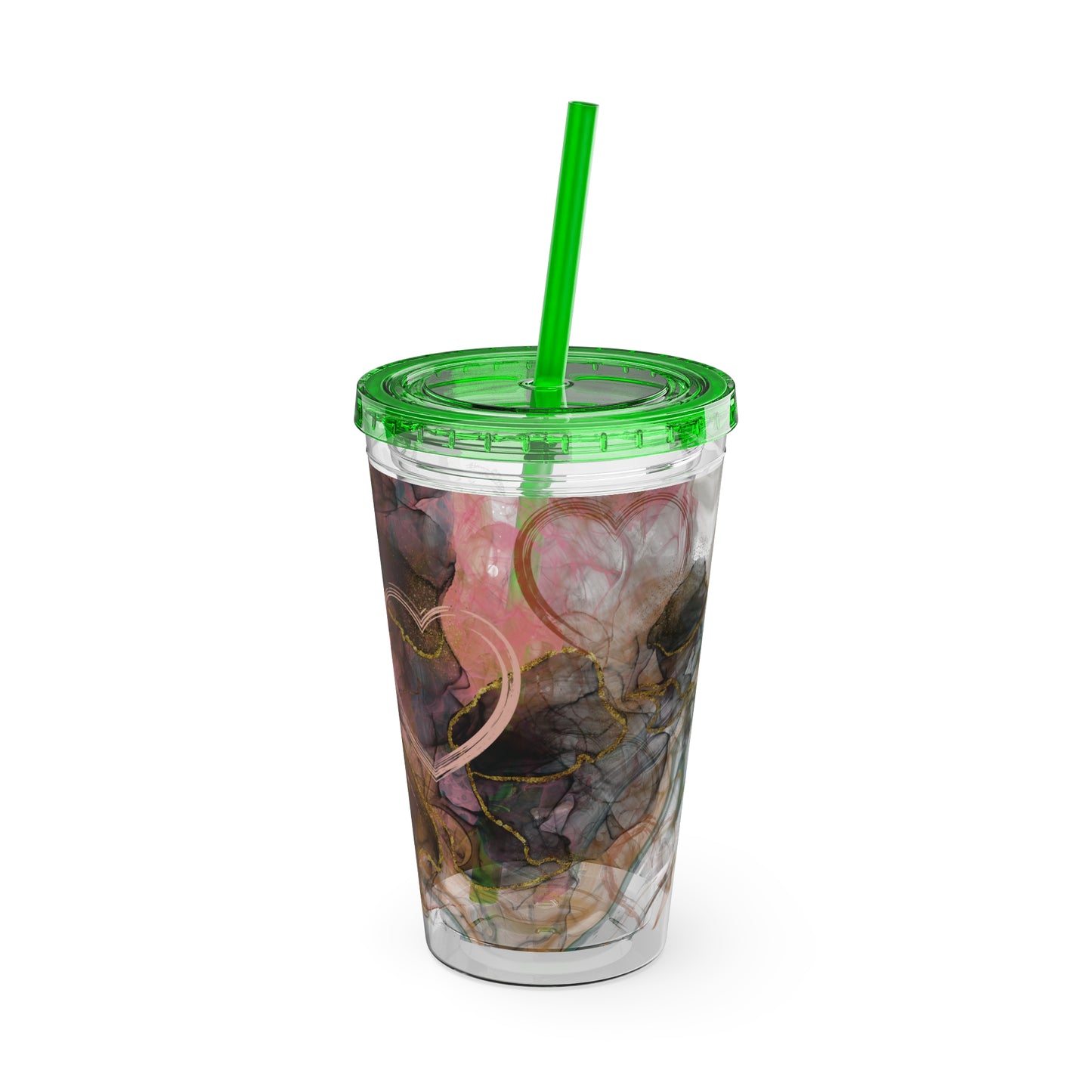 Marble Sunsplash Tumbler with Straw, 16oz