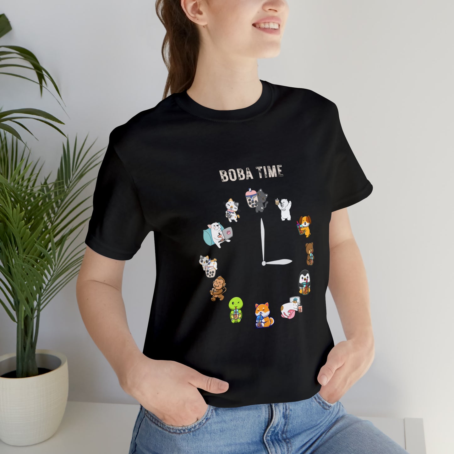 Boba Tea Clock Unisex Jersey Short Sleeve Tee