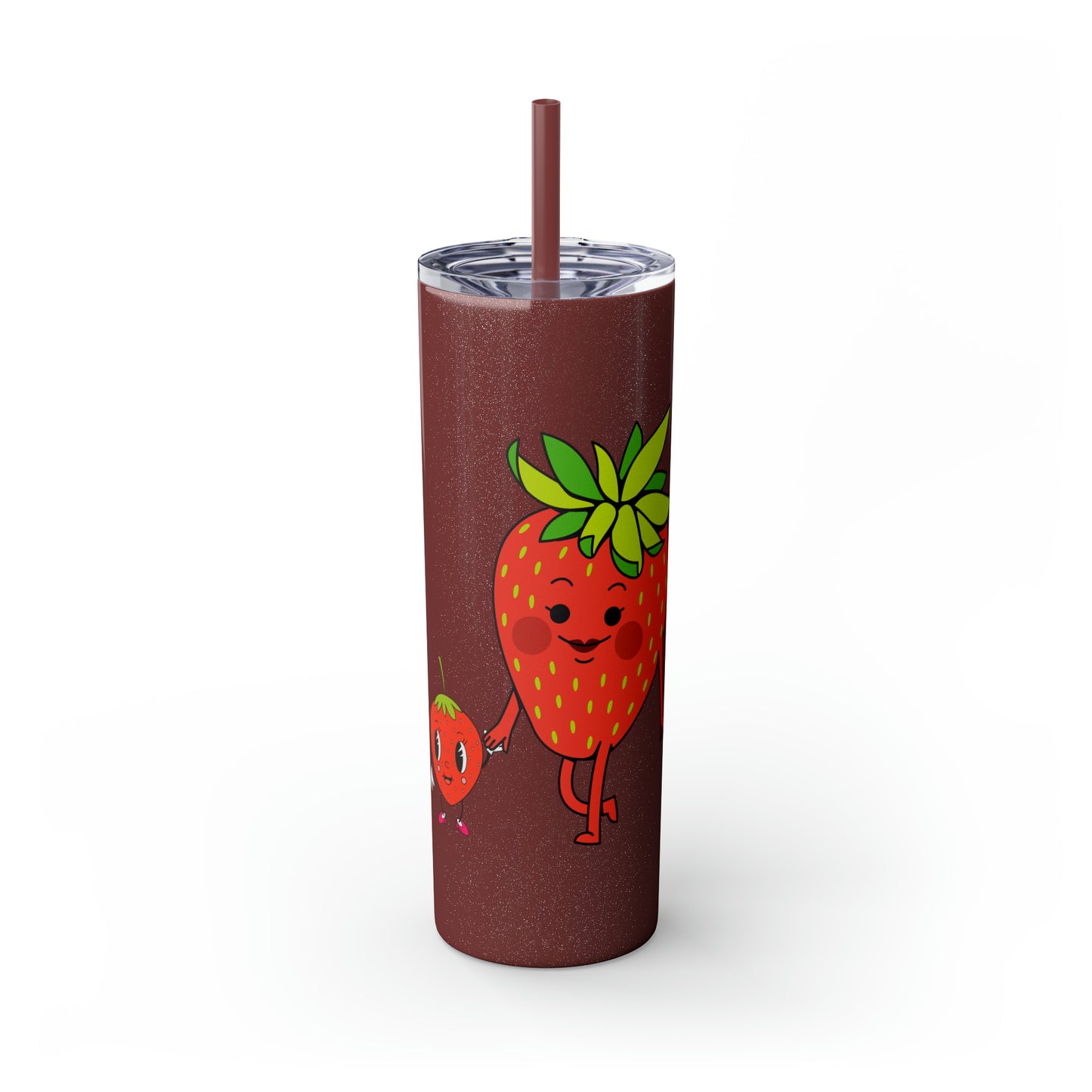 Strawberries Skinny Tumbler with Straw, 20oz