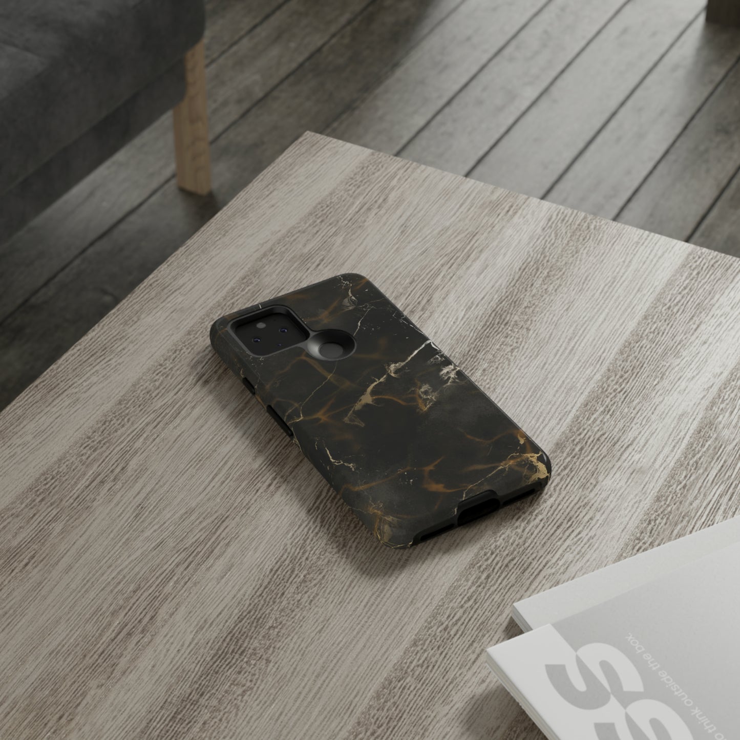 Black Gold Marble Phone Tough Cases