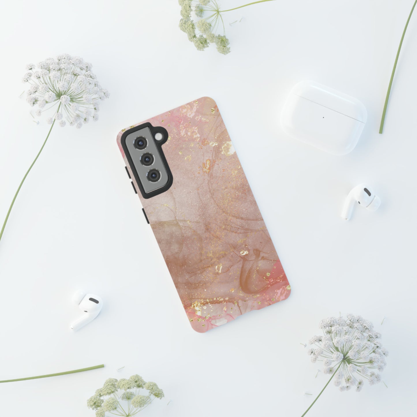 Rose Gold Marble Phone Tough Cases