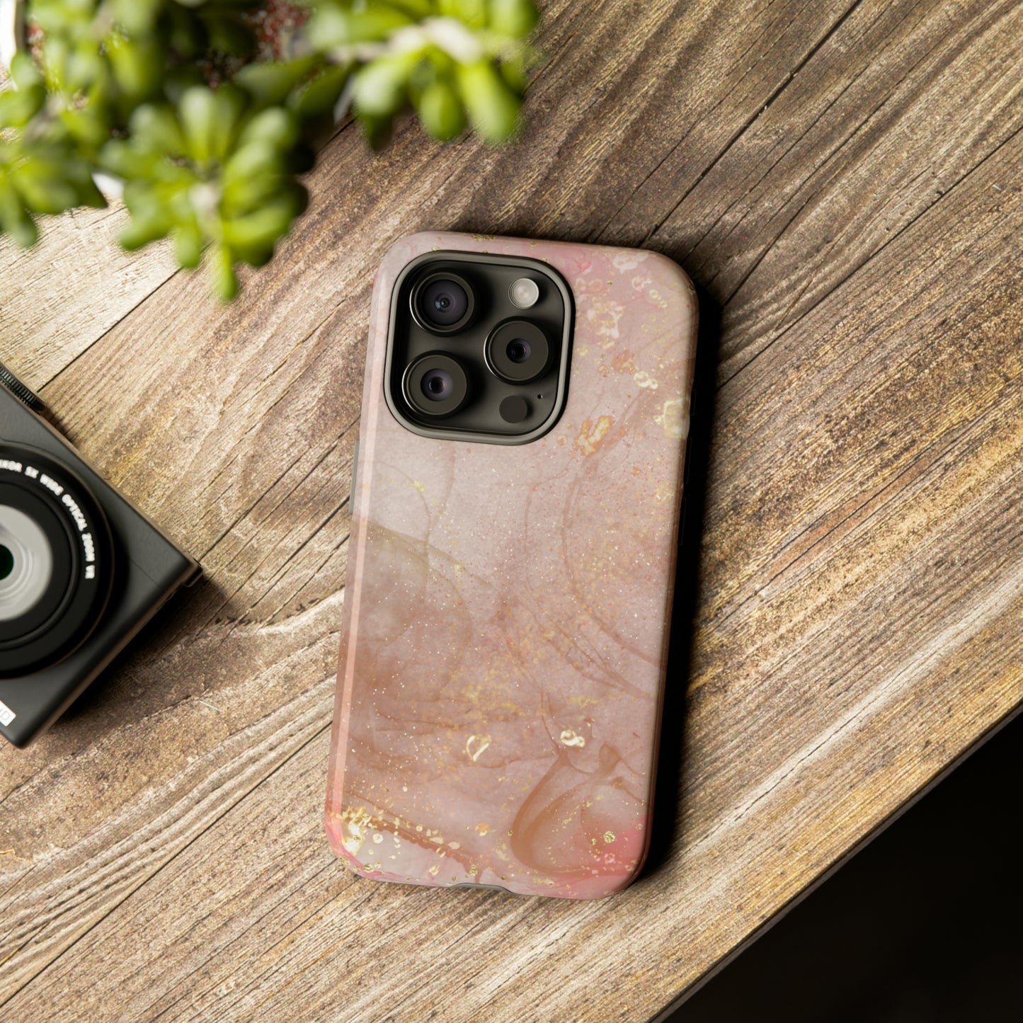 Rose Gold Marble Phone Tough Cases