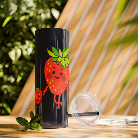 Strawberries Skinny Tumbler with Straw, 20oz