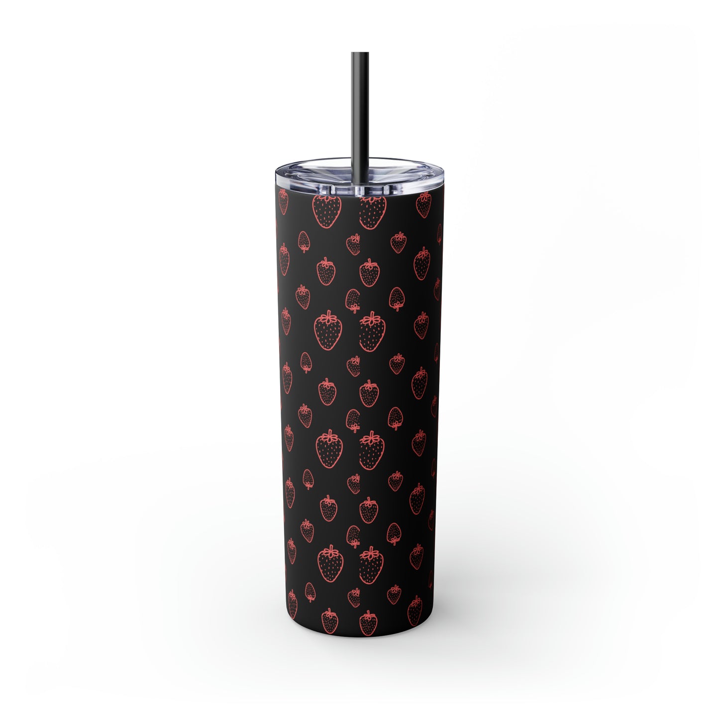 Strawberry Skinny Tumbler with Straw, 20oz