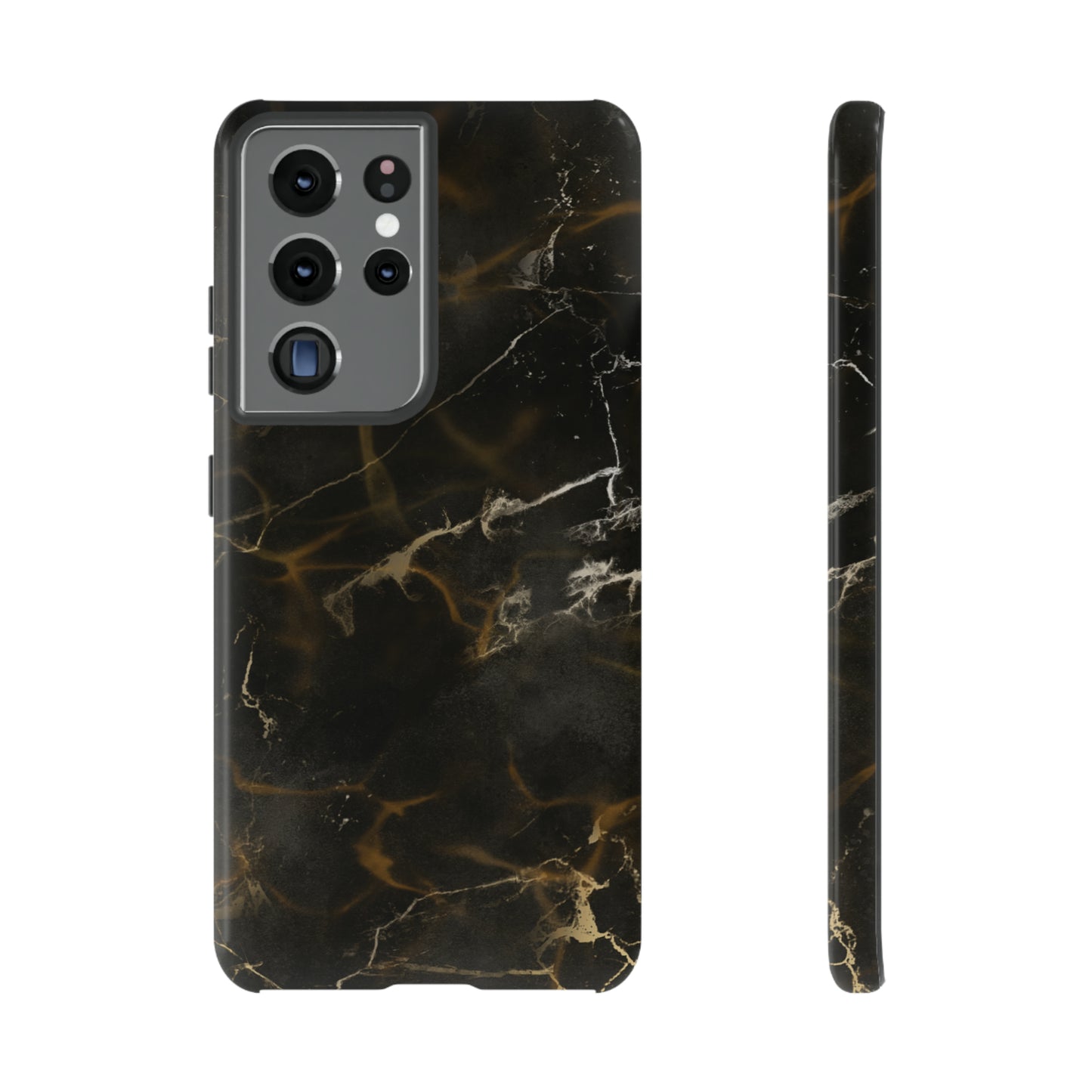 Black Gold Marble Phone Tough Cases