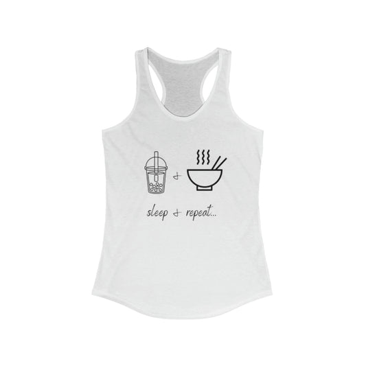 Women Racerback Tank with Boba & Pho Designs