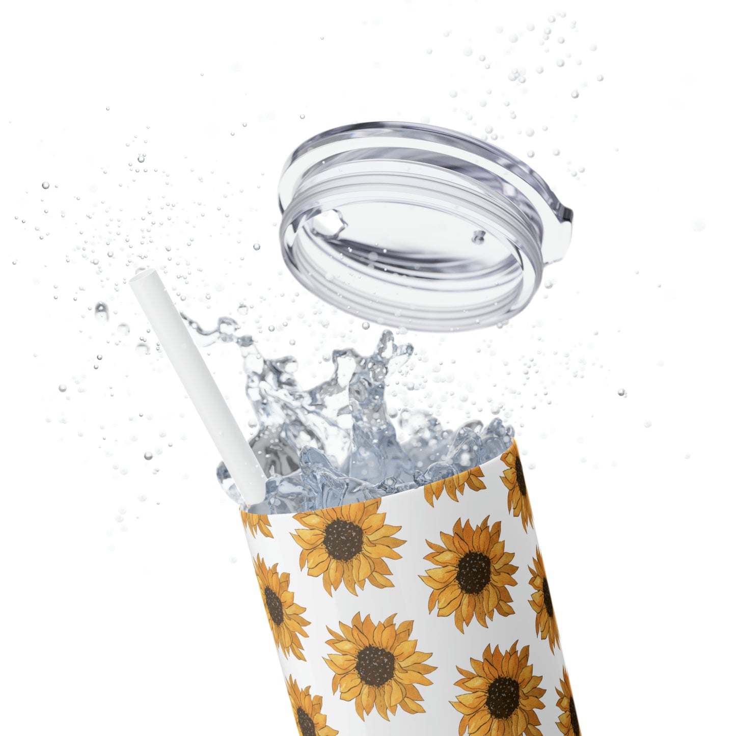 Skinny Sunflowers Tumbler with Straw, 20oz