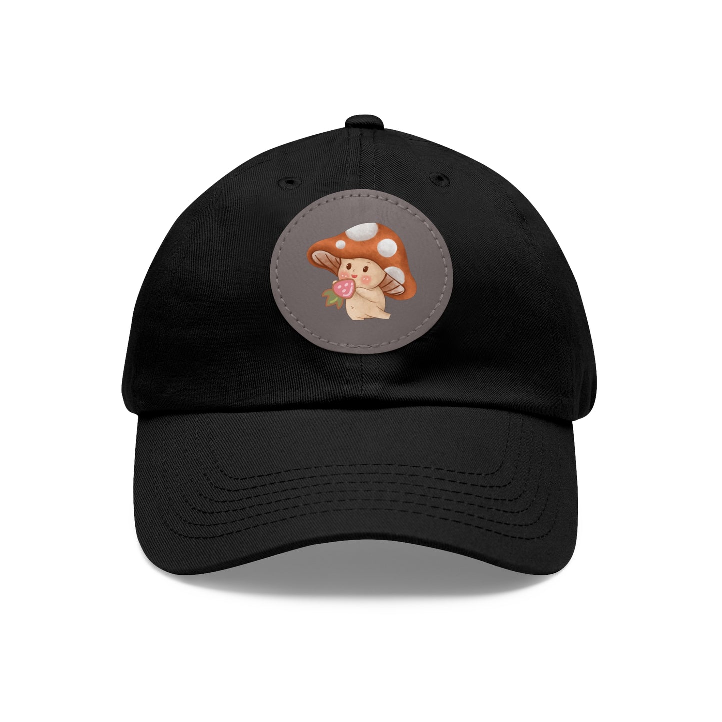 Mushroom Hat with Leather Patch (Round)