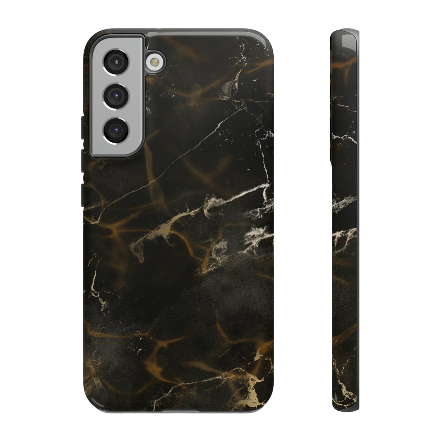 Black Gold Marble Phone Tough Cases