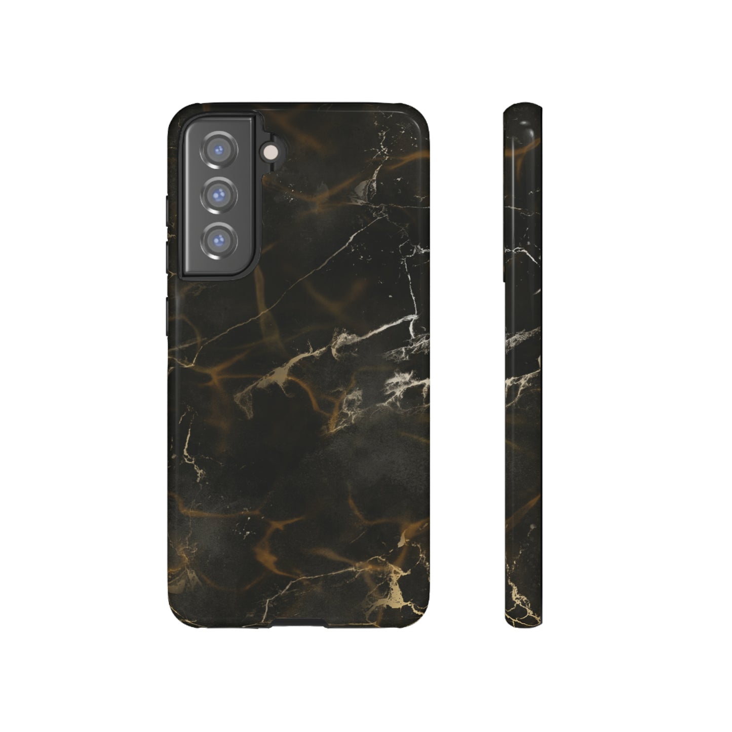 Black Gold Marble Phone Tough Cases