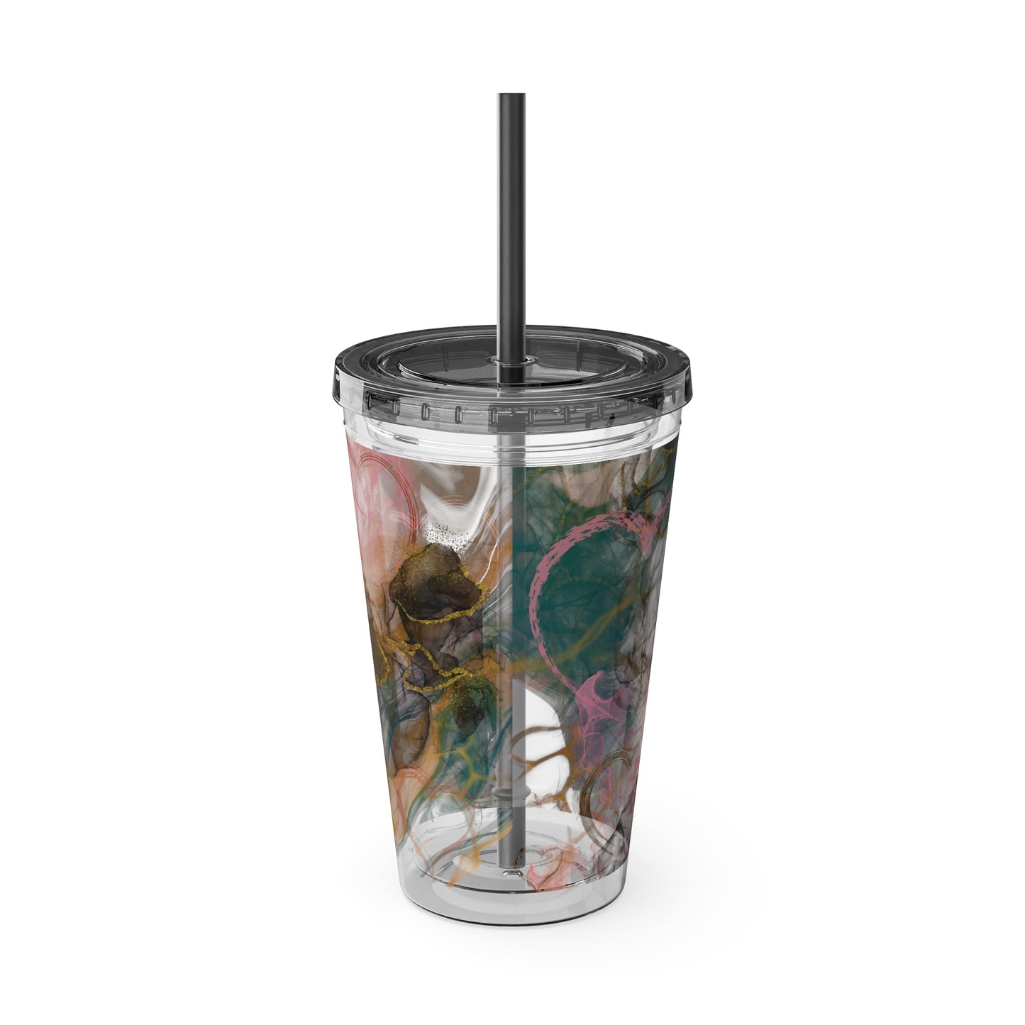 Marble Sunsplash Tumbler with Straw, 16oz